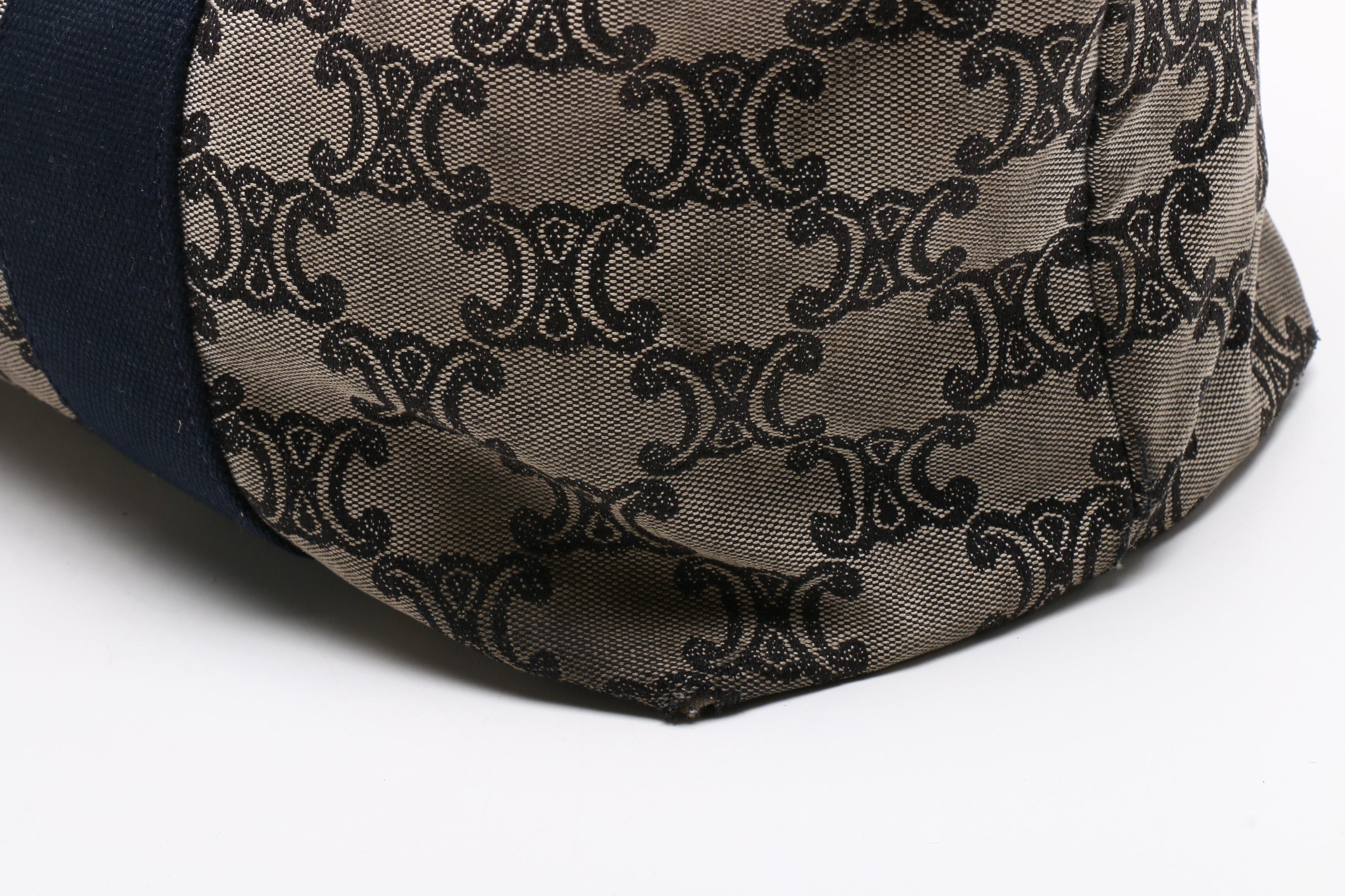 Céline Monogram Canvas Tote Bag Trimmed in Leather