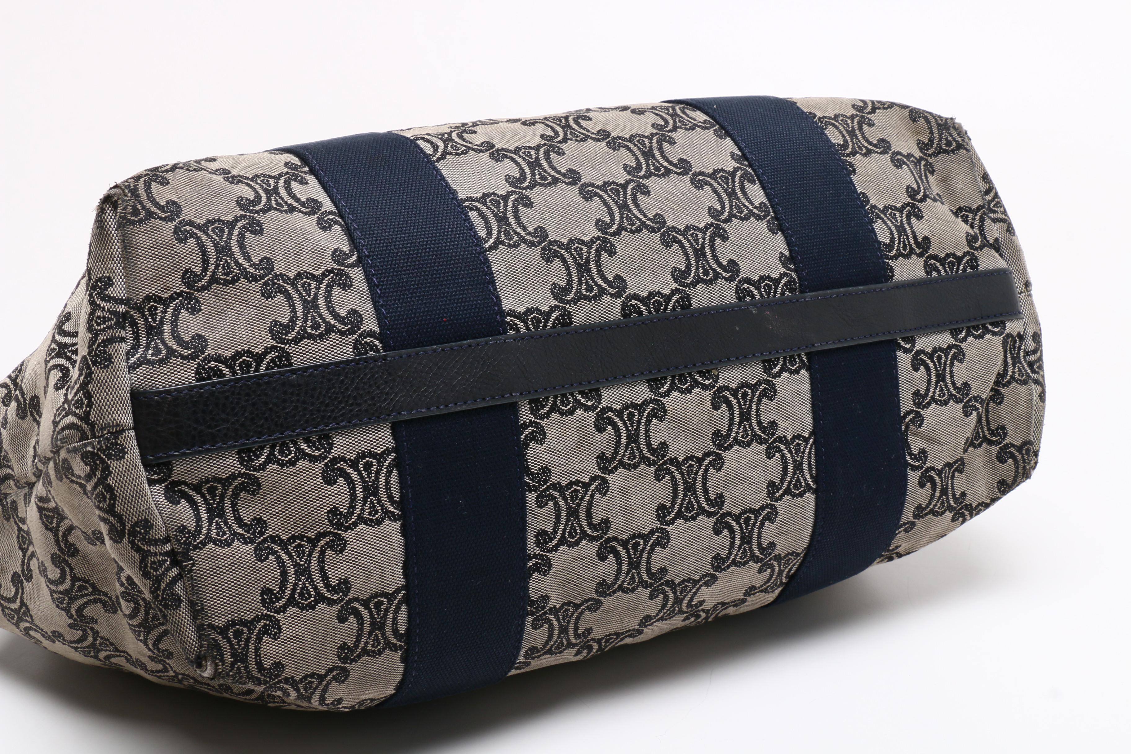 Céline Monogram Canvas Tote Bag Trimmed in Leather