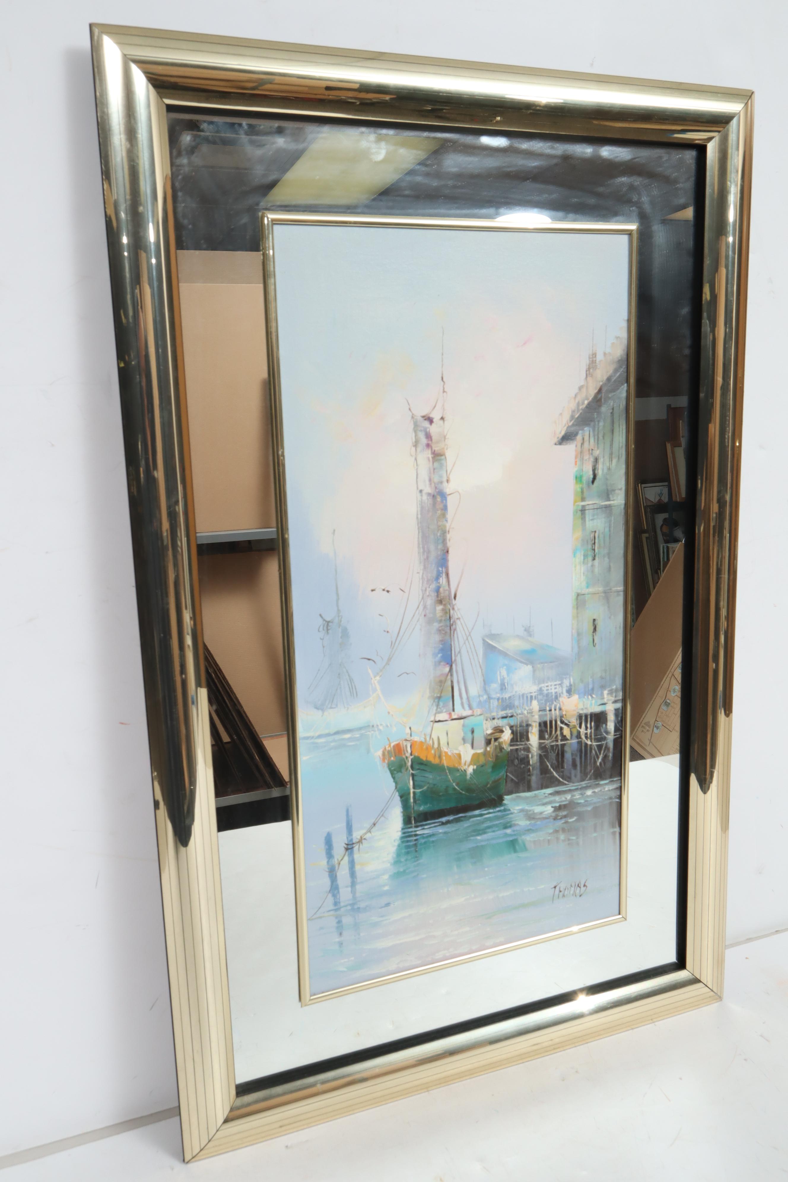 Thomas Oil Painting of a Harbor