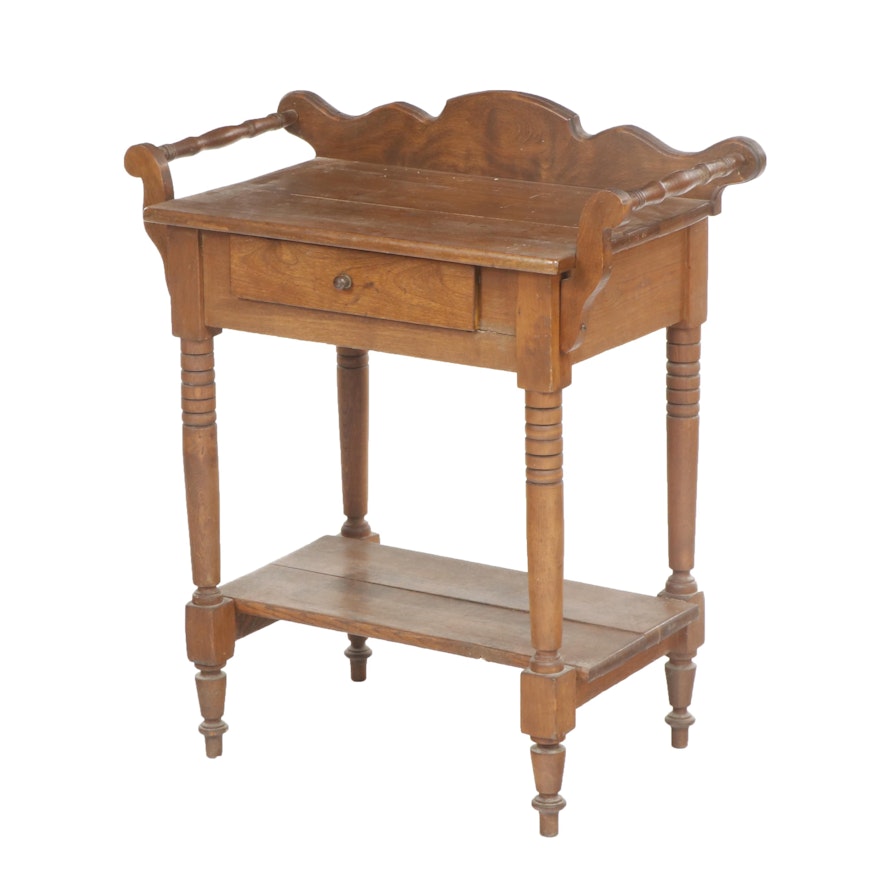 Victorian Walnut Wash Basin Stand, Mid to Late 19th Century