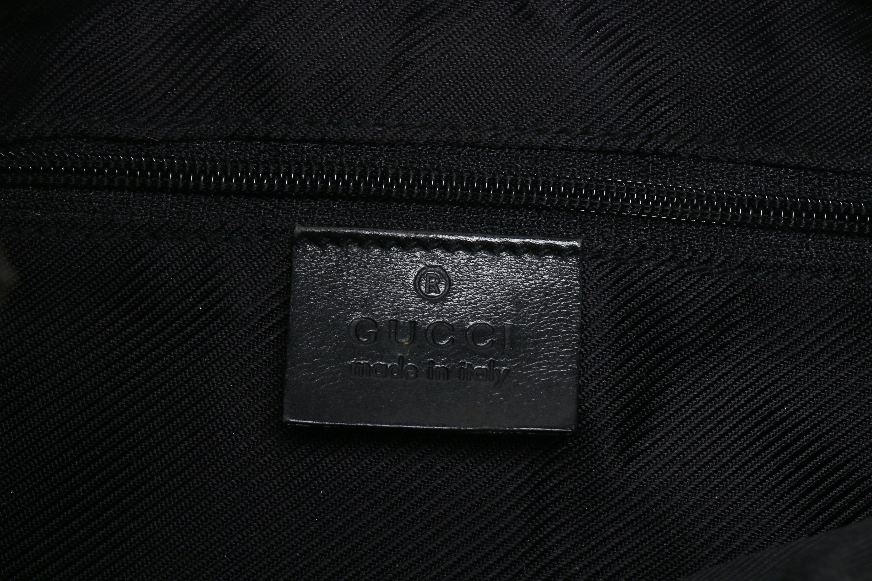 Gucci Black GG Canvas and Leather Jackie Bag