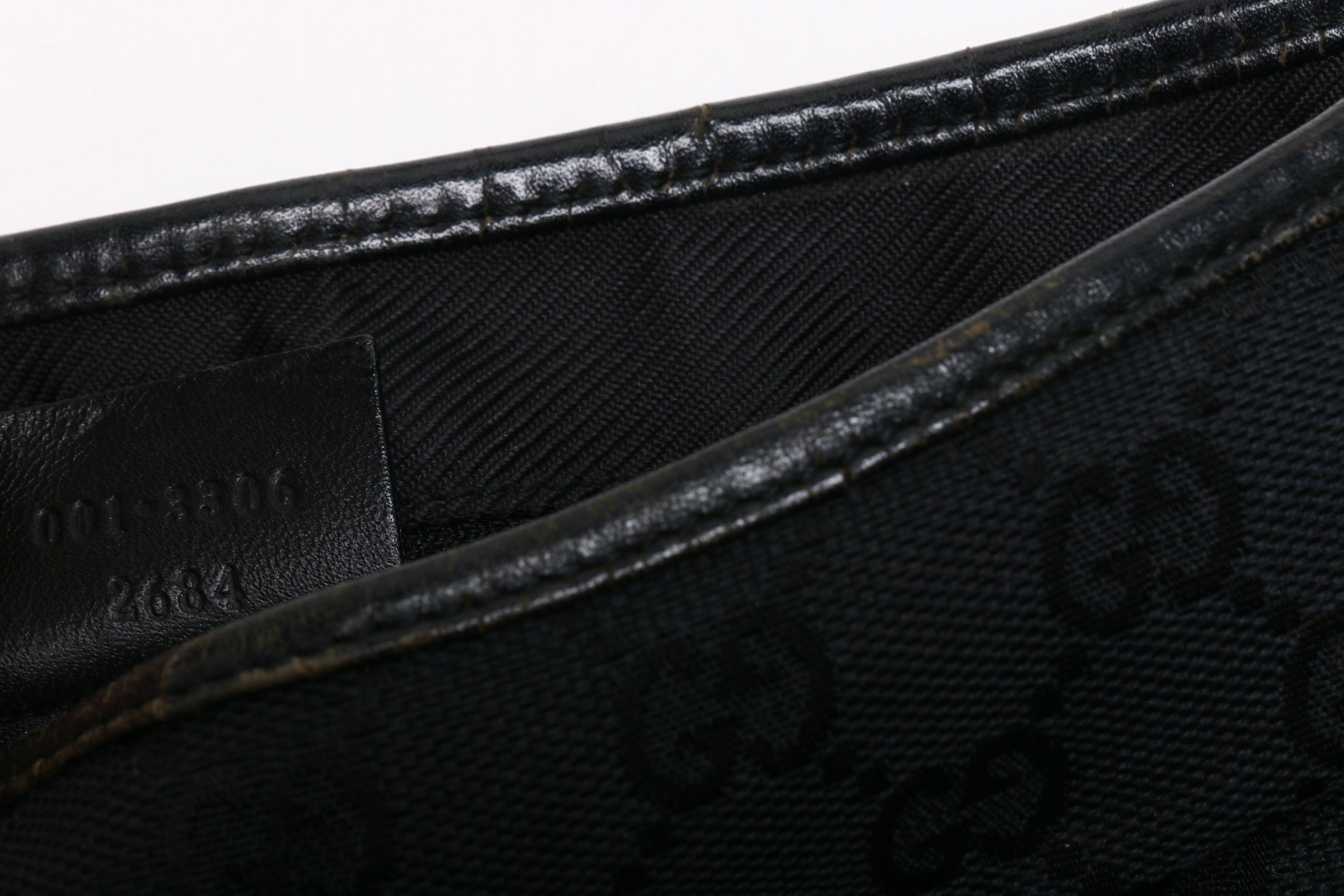 Gucci Black GG Canvas and Leather Jackie Bag