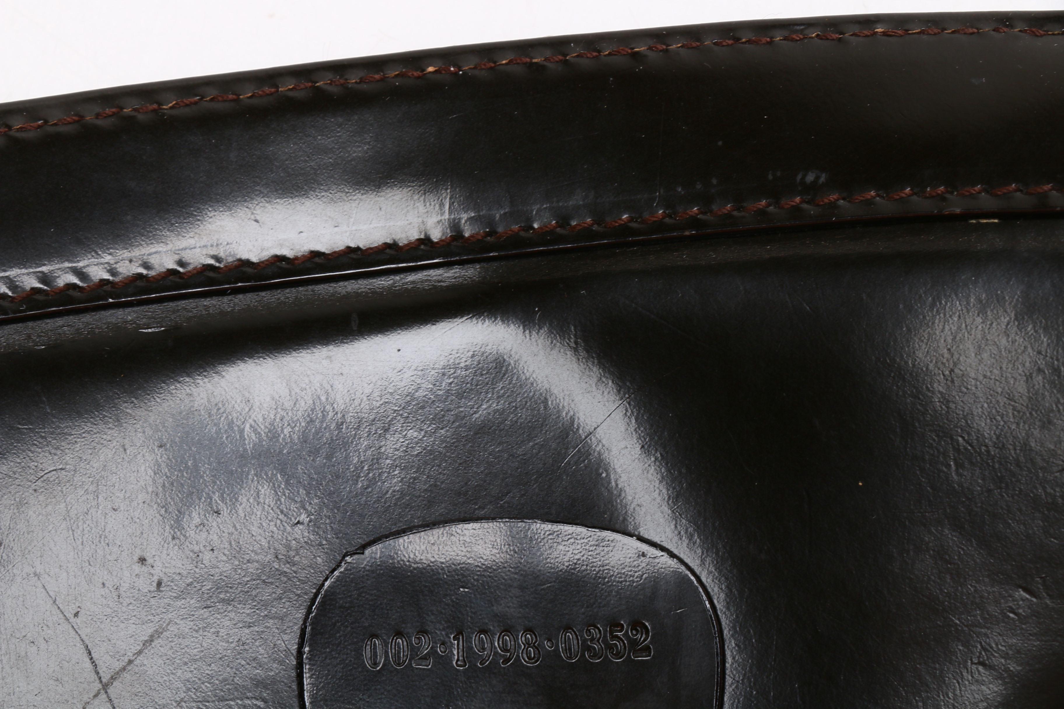 Gucci Dark Brown Nylon Bamboo Handle Tote Trimmed in Leather