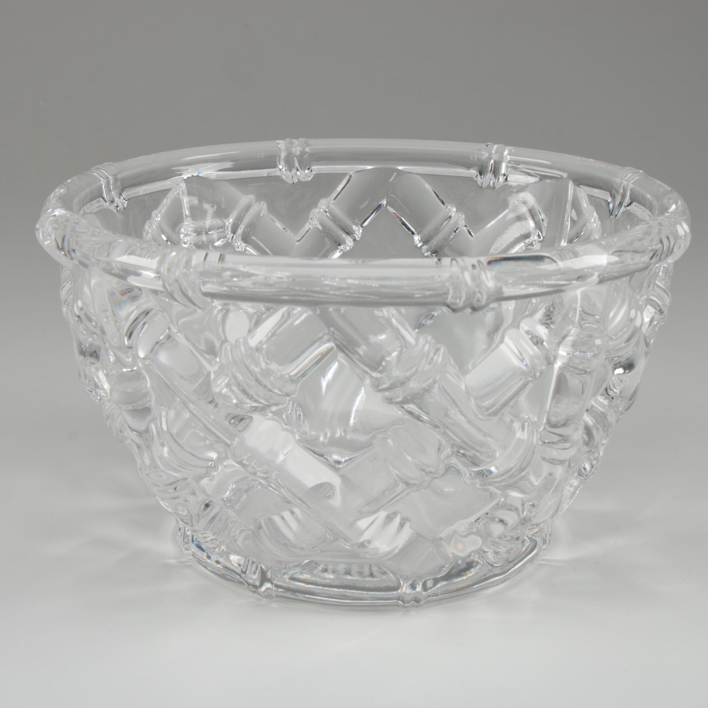 Tiffany & Co. "Bamboo" Crystal Bowl, Engraved 1999