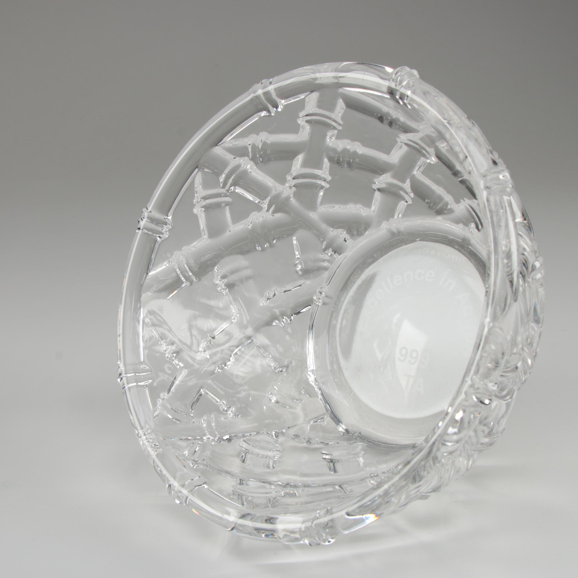 Tiffany & Co. "Bamboo" Crystal Bowl, Engraved 1999