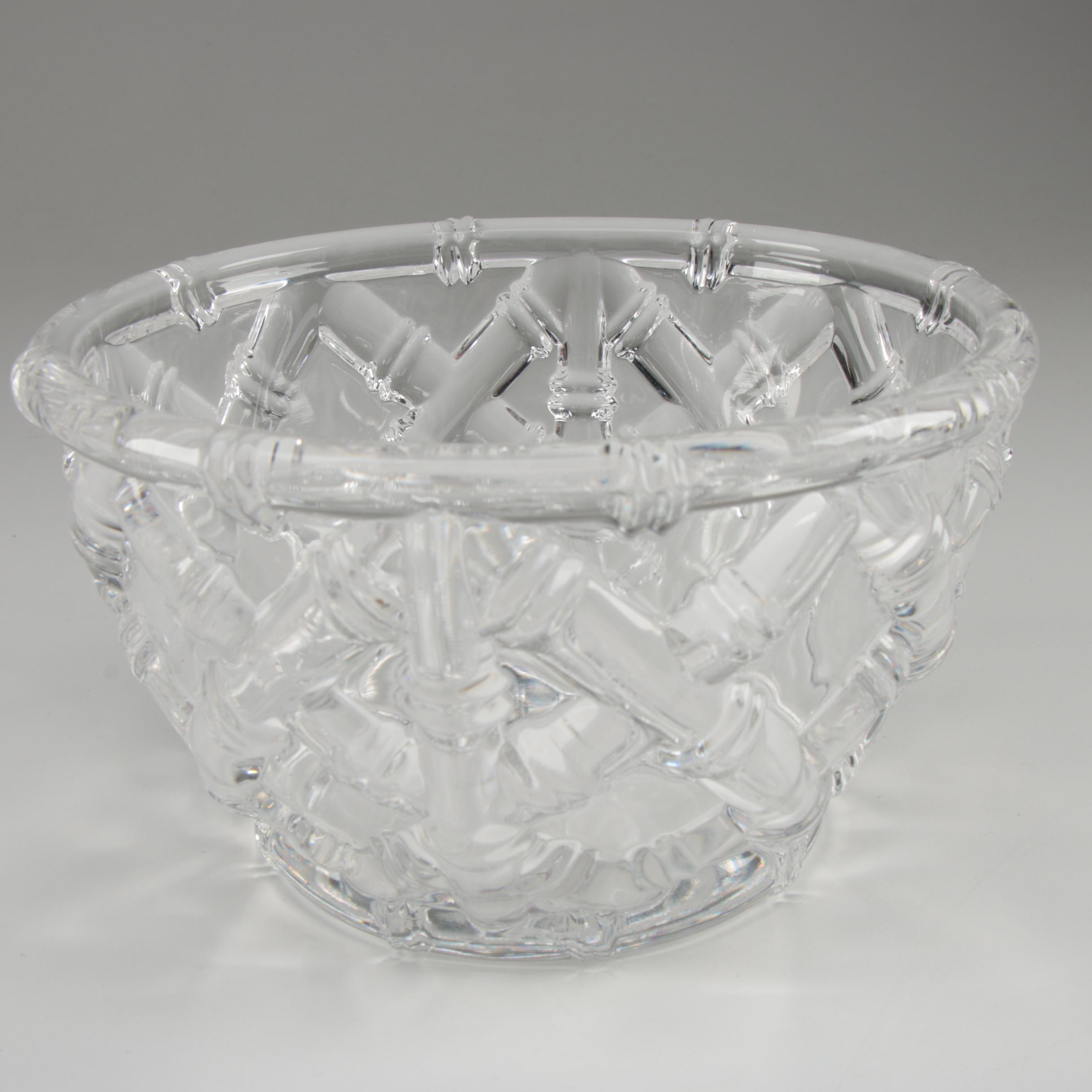 Tiffany & Co. "Bamboo" Crystal Bowl, Engraved 1999