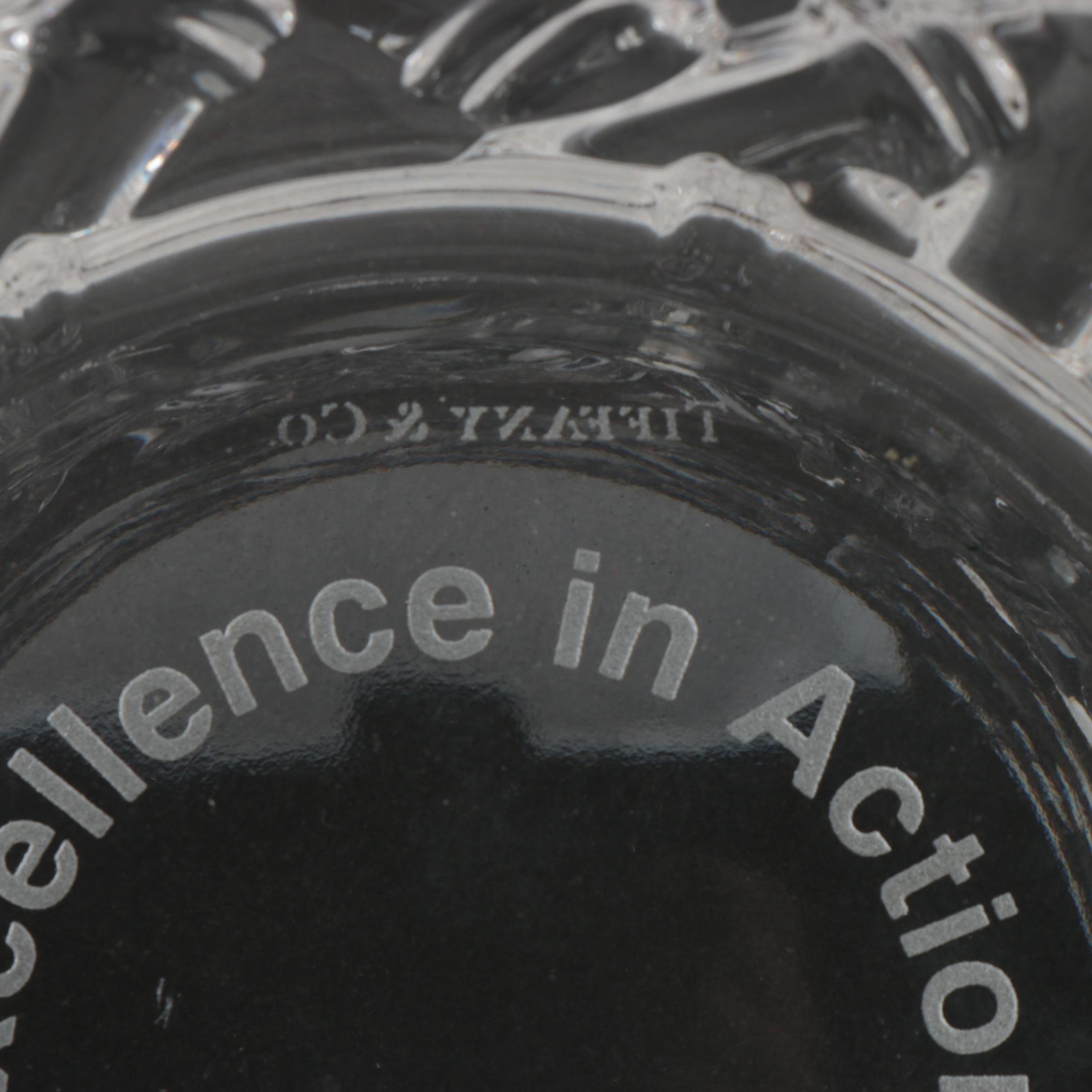 Tiffany & Co. "Bamboo" Crystal Bowl, Engraved 1999