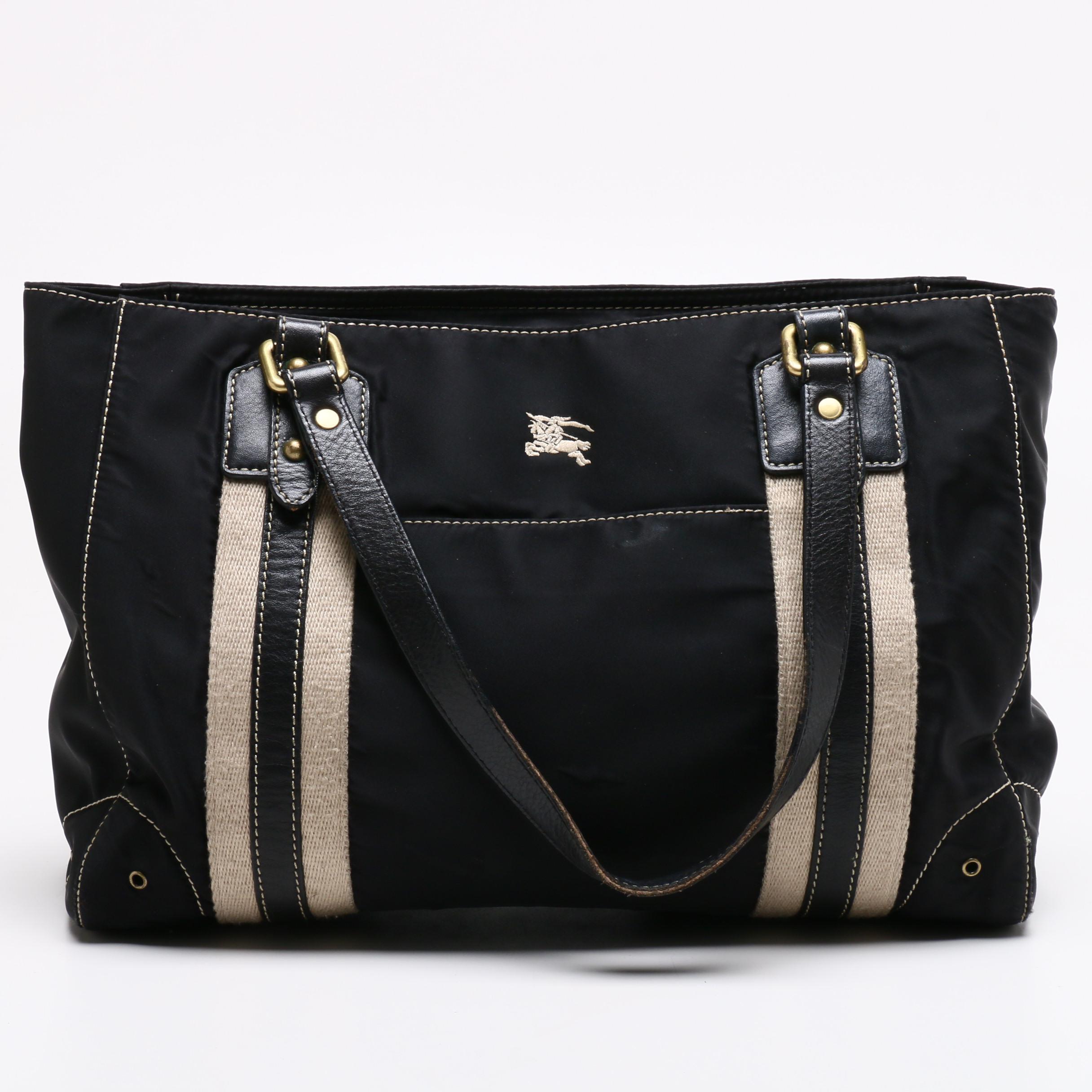 Burberry London Blue Label Black Nylon Tote
