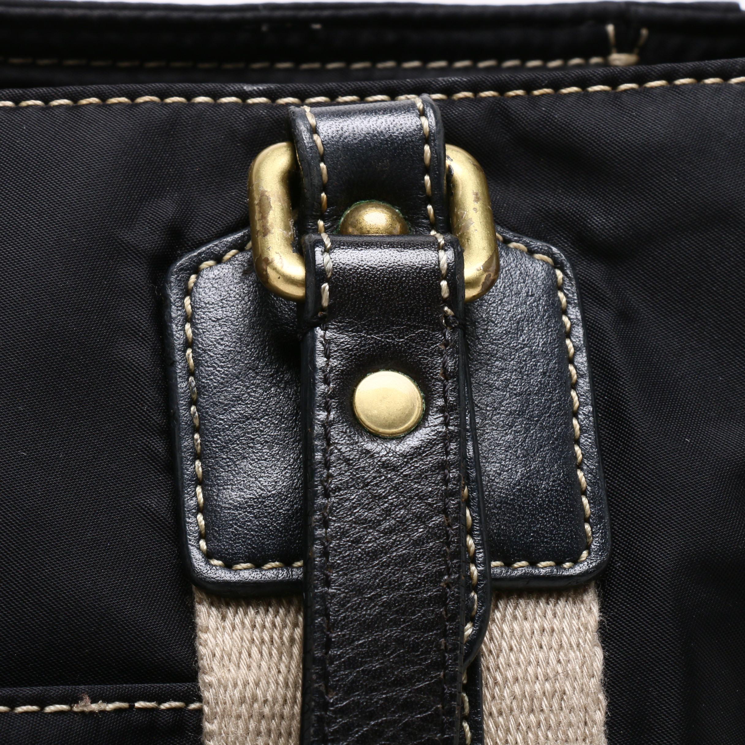 Burberry London Blue Label Black Nylon Tote