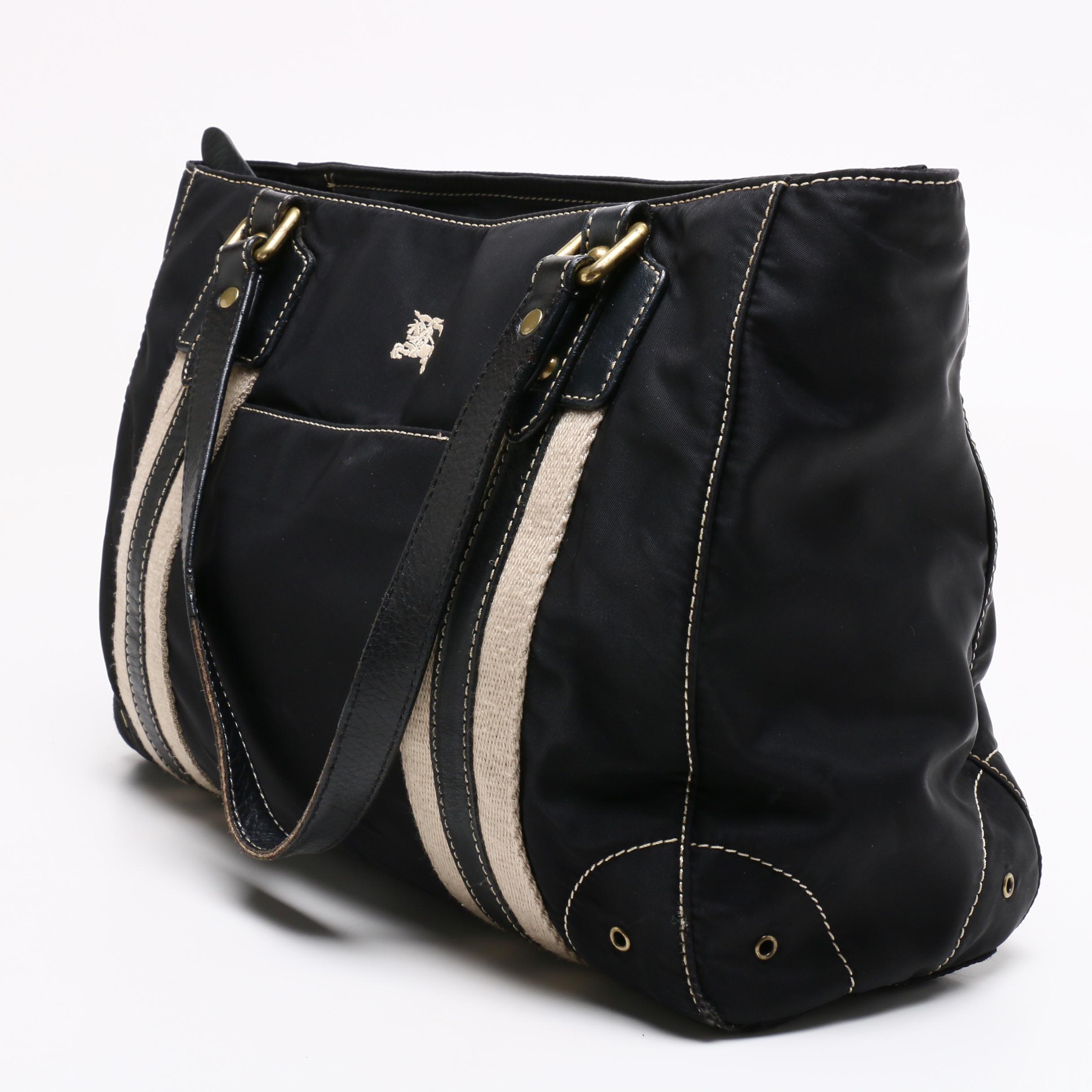 Burberry London Blue Label Black Nylon Tote