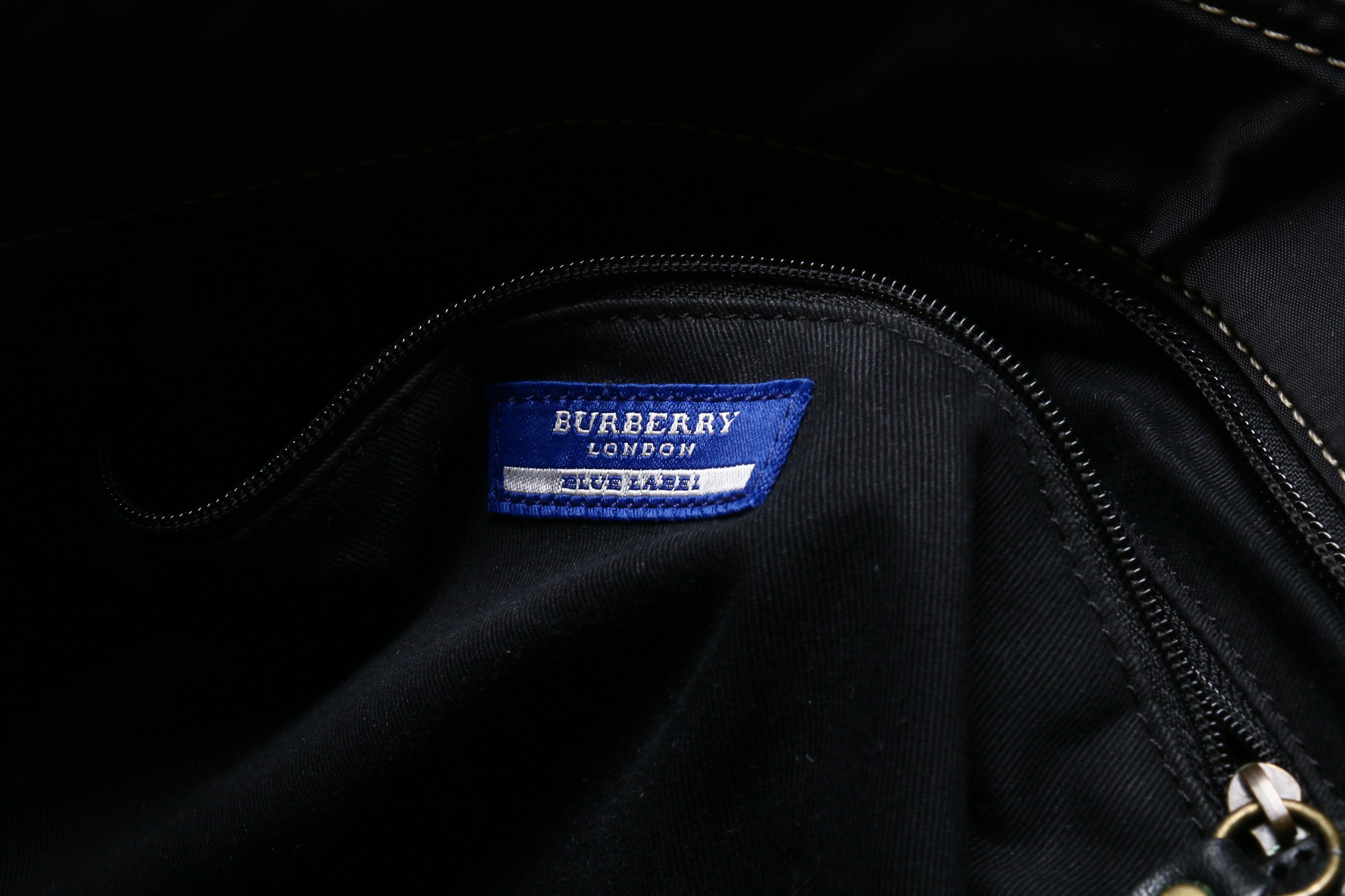 Burberry London Blue Label Black Nylon Tote