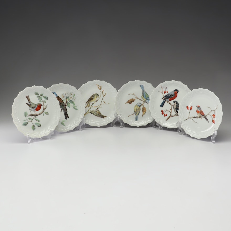 Limoges Porcelain Bird Motif Plates