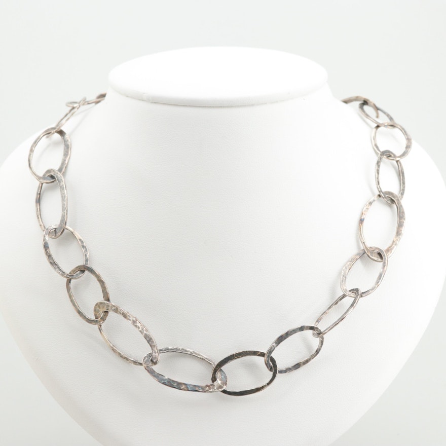 Silpada Sterling Silver Hammered Link Necklace