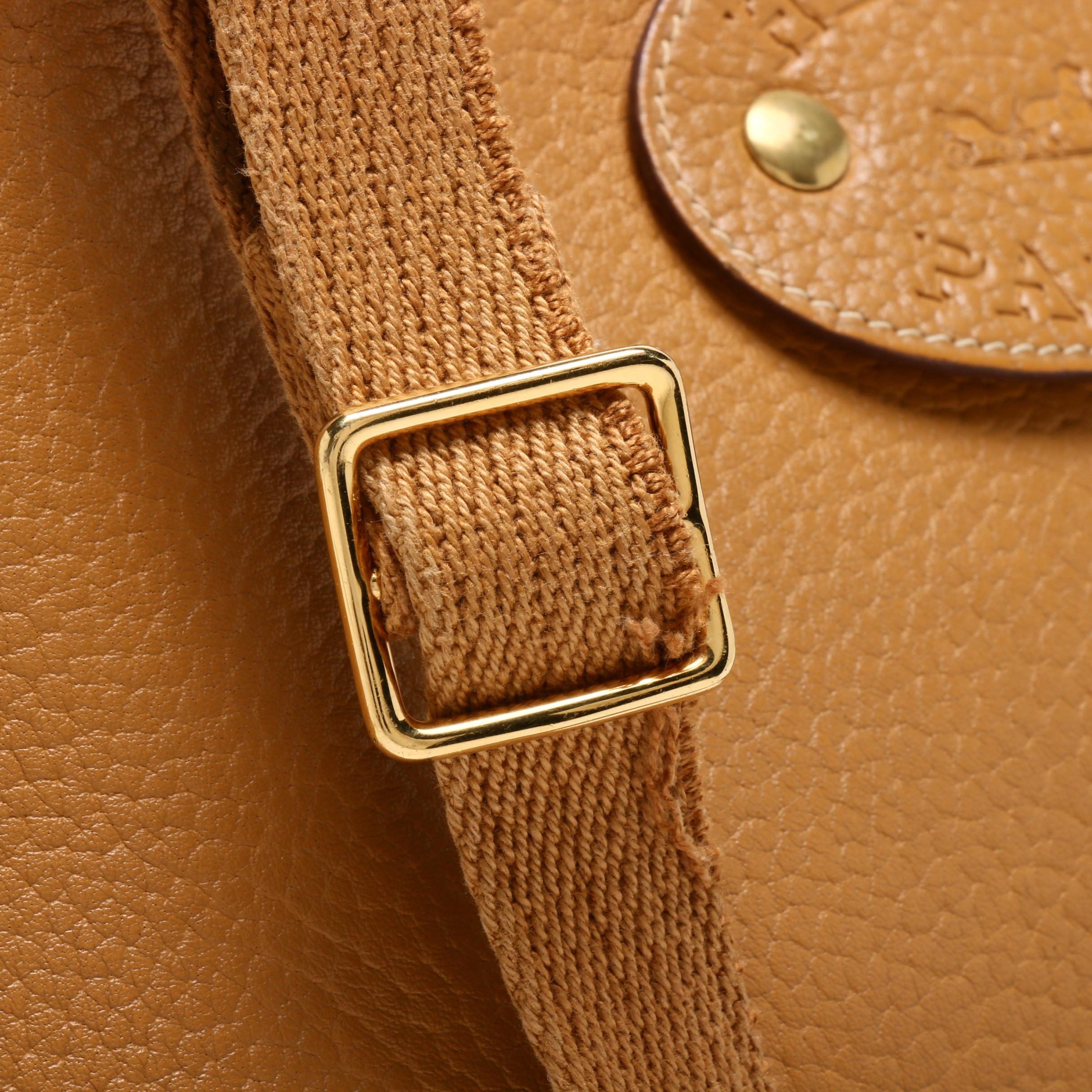 Hermès Paris Tan Clemence Leather Saddle Bag