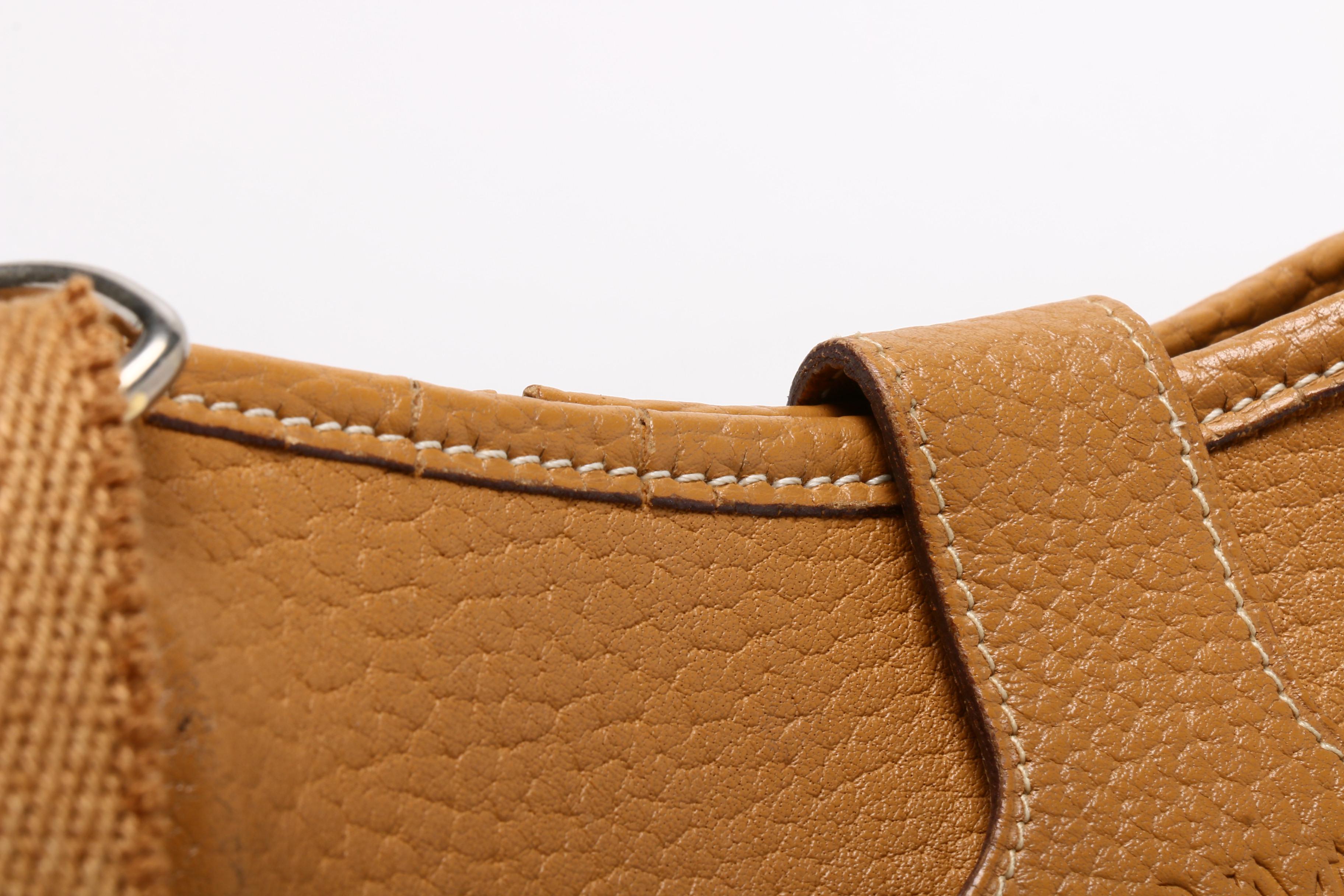 Hermès Paris Tan Clemence Leather Saddle Bag