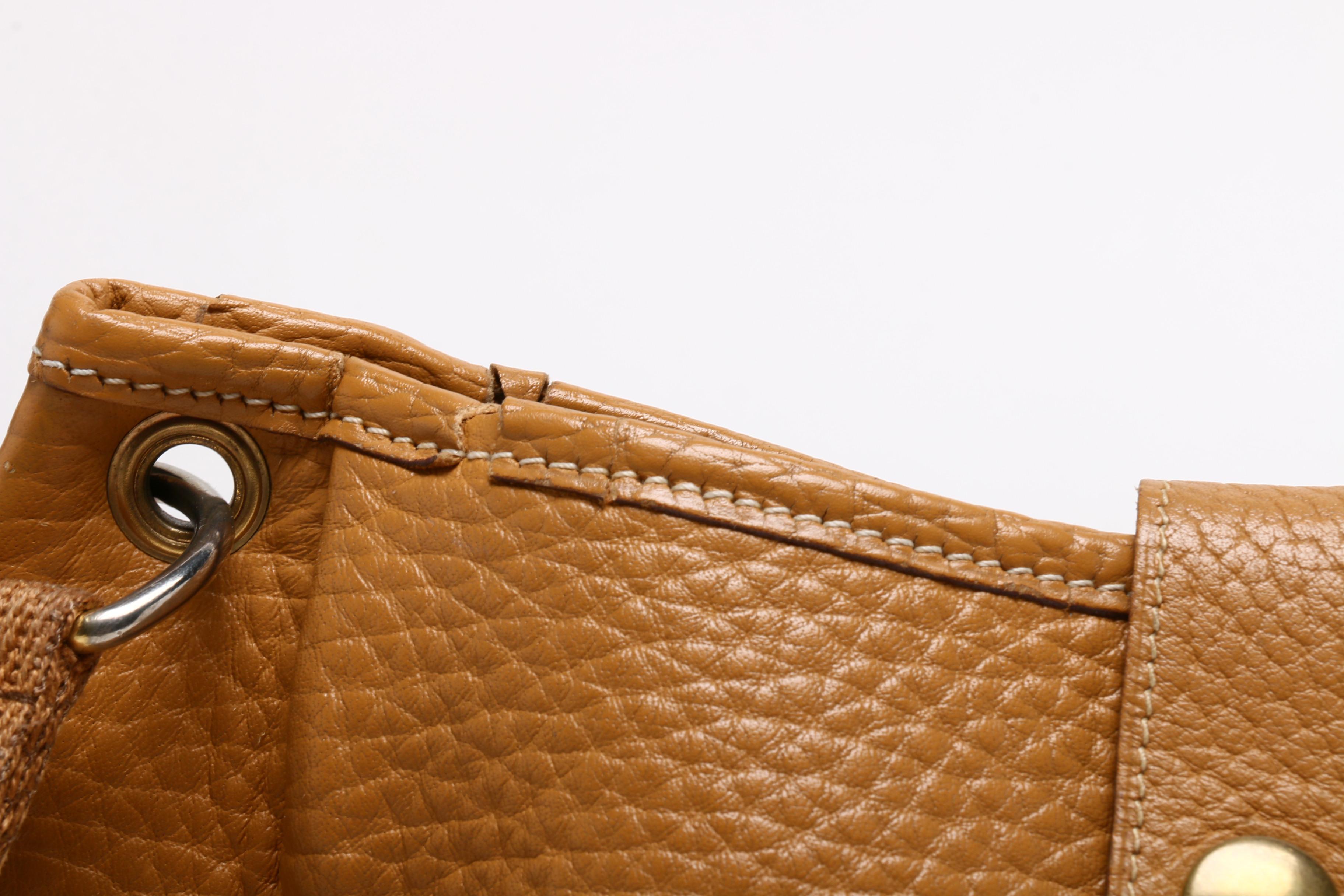 Hermès Paris Tan Clemence Leather Saddle Bag