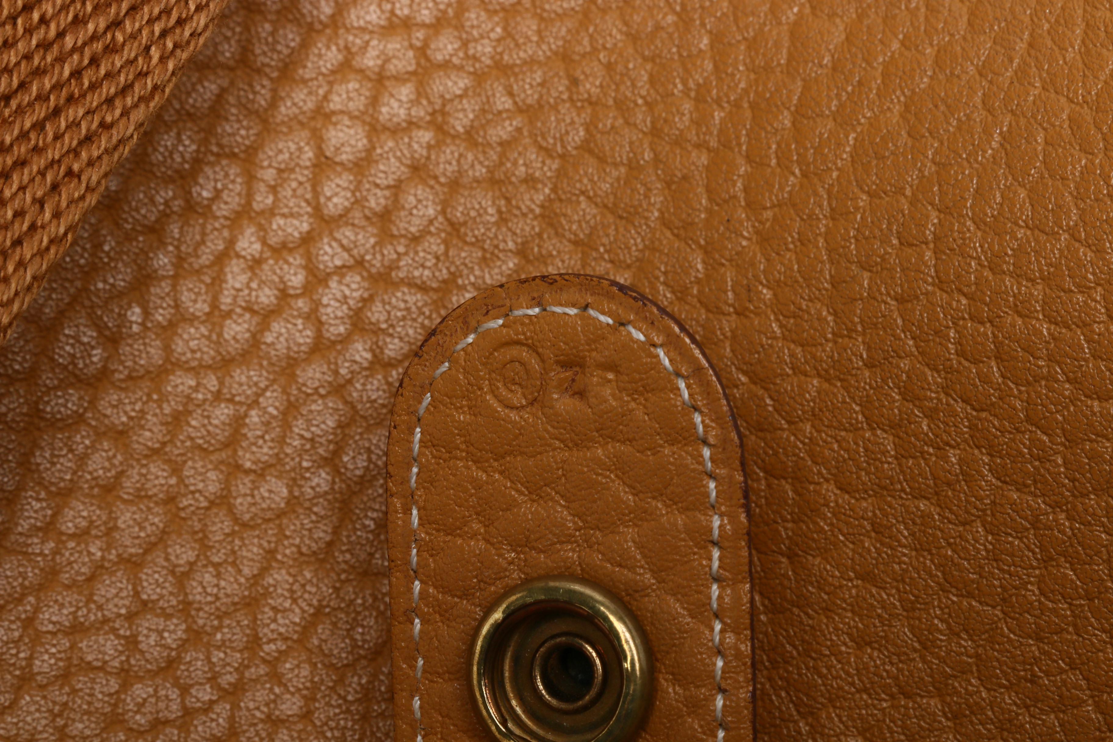 Hermès Paris Tan Clemence Leather Saddle Bag