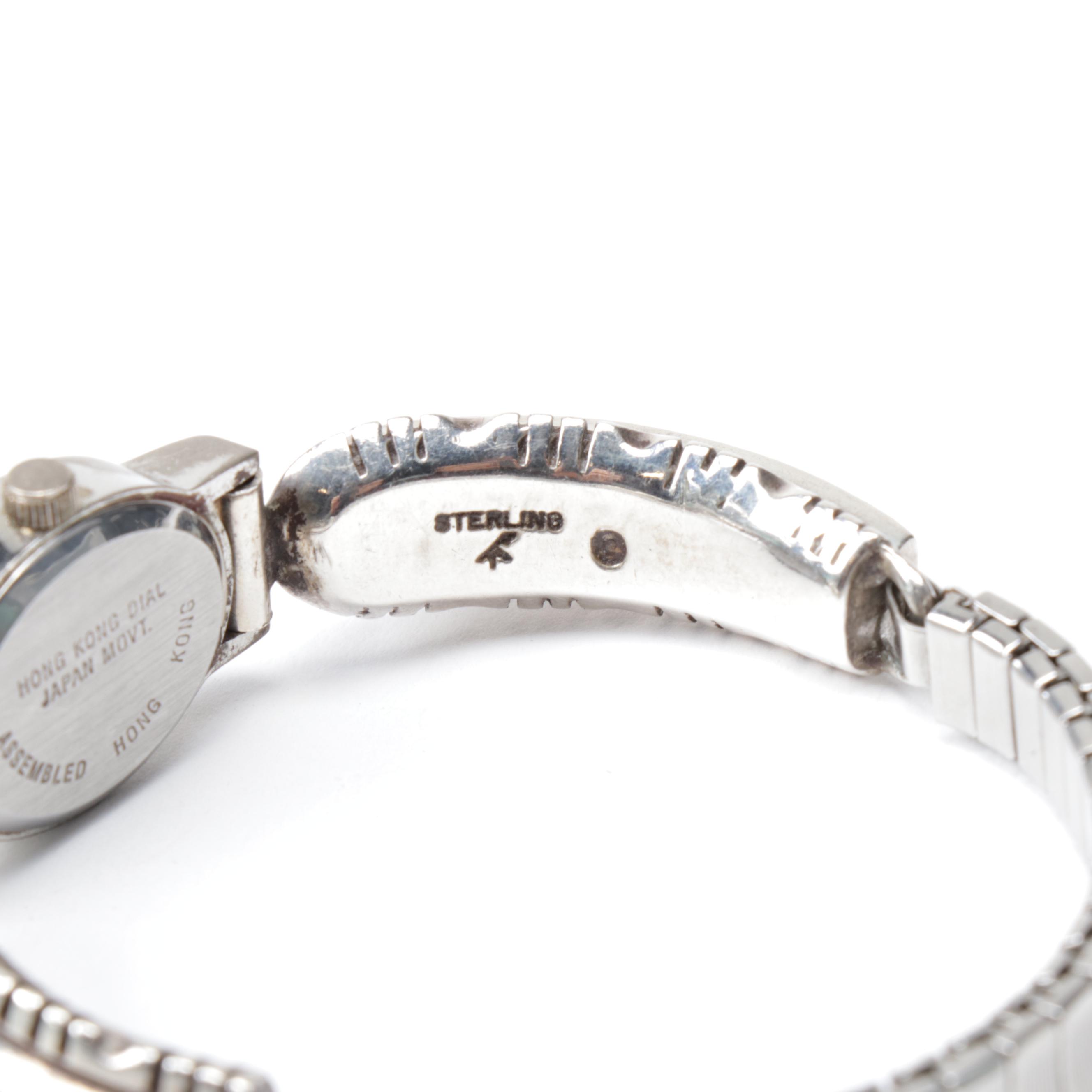 Sterling Silver, Metal, Turquoise, and Coral Southwest Style Watch