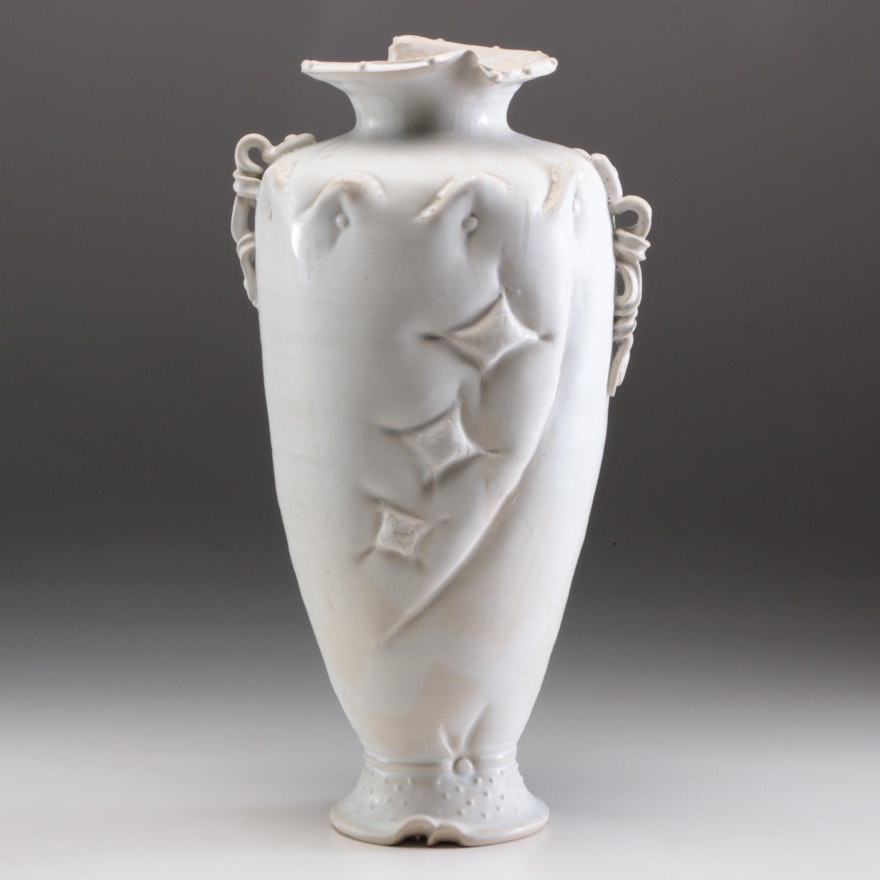 Larry Watson Thrown and Altered Sculptural Porcelain Vase, Late 20th Century