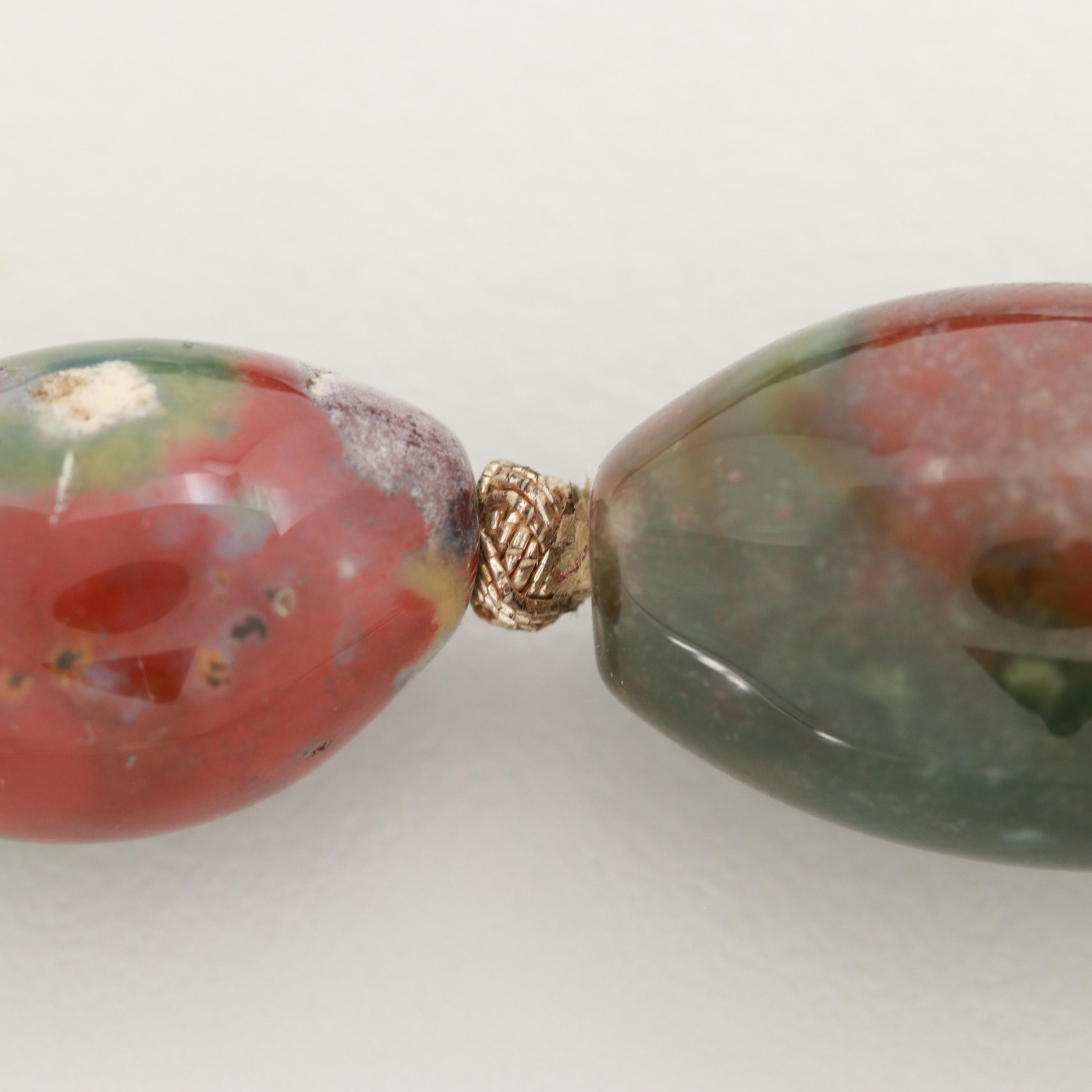 Hand Knotted Jasper Beaded Necklace