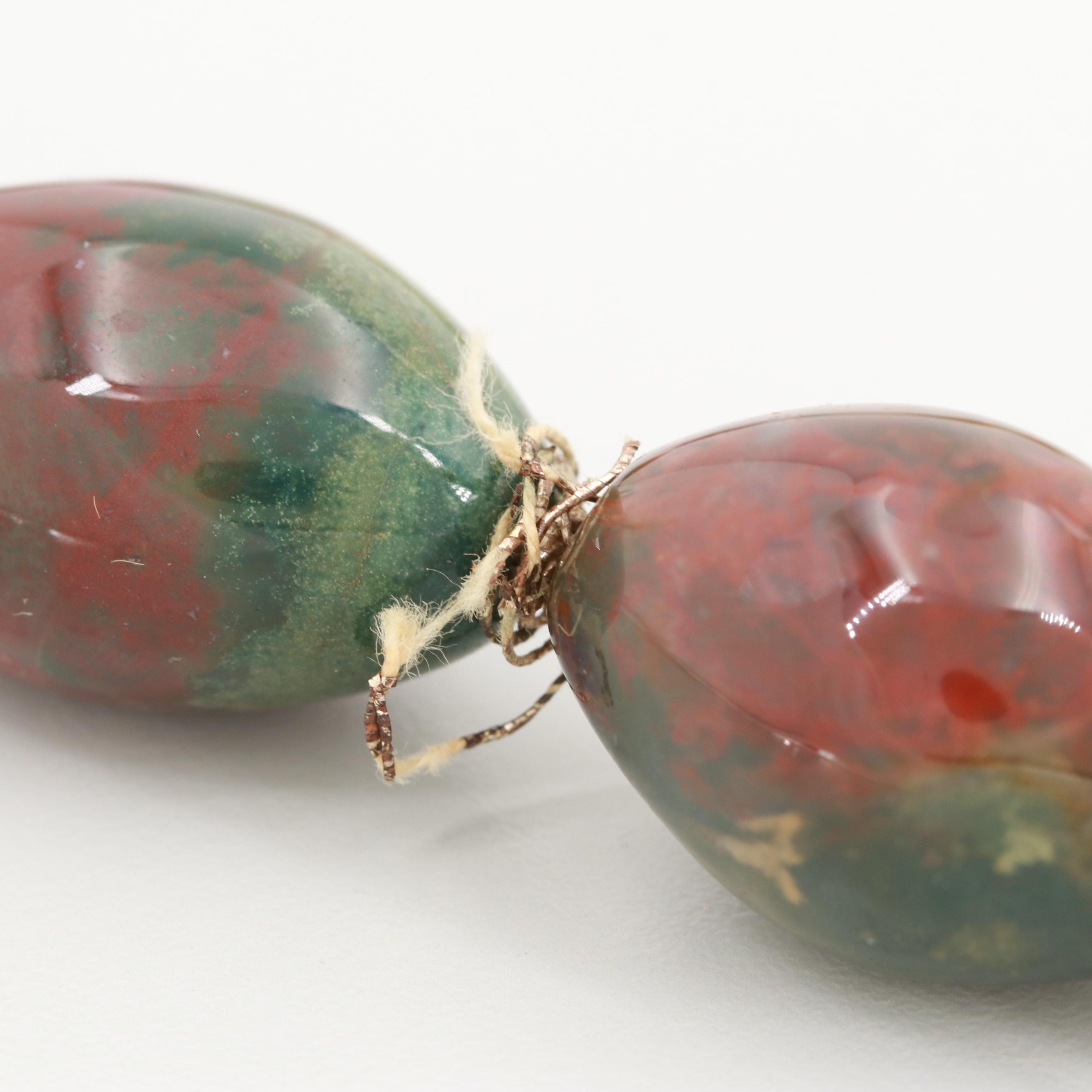 Hand Knotted Jasper Beaded Necklace