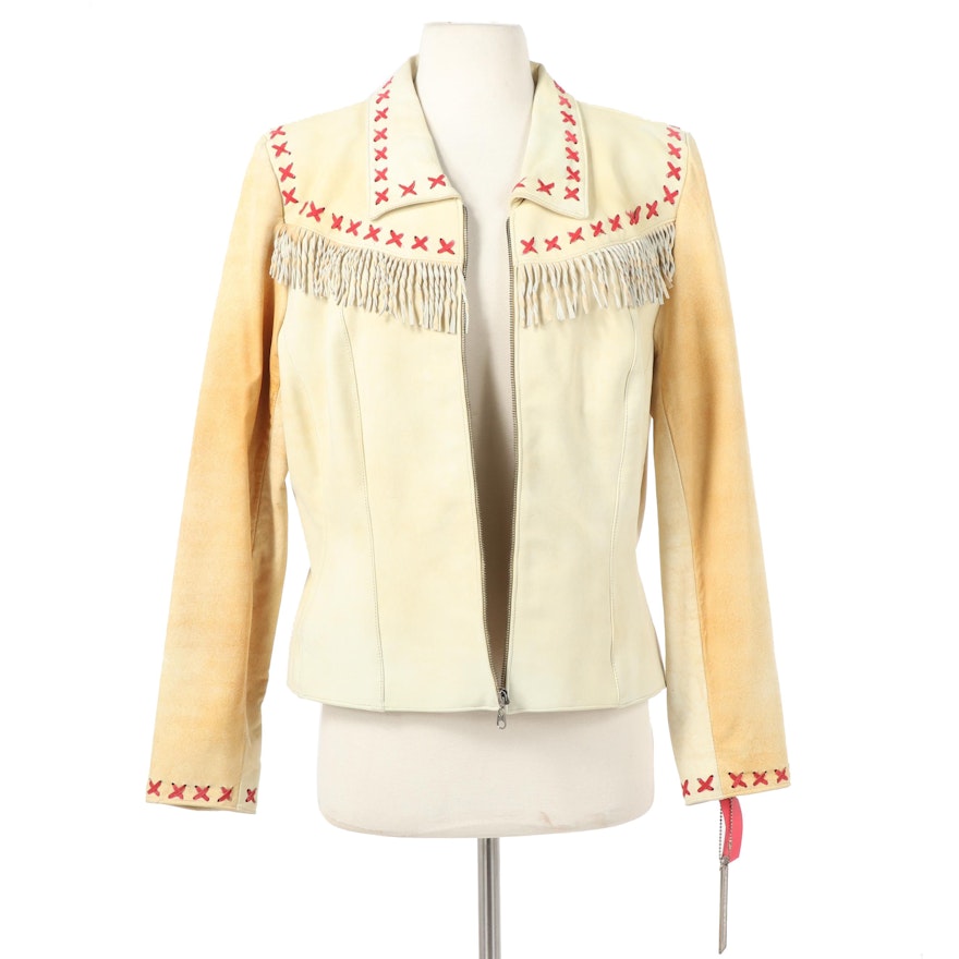 Double D Ranch of Yoakum, Texas “Pitchin' a Fit” Leather Fringe Jacket