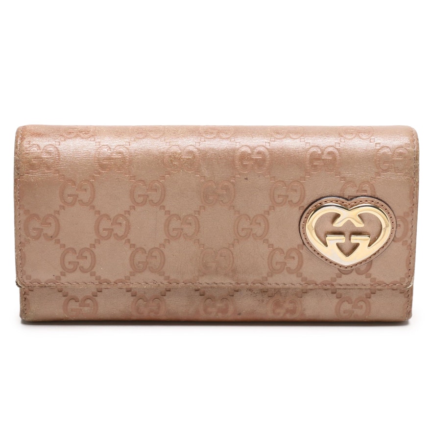 Gucci Dusty Pink Guccissima Leather Wallet