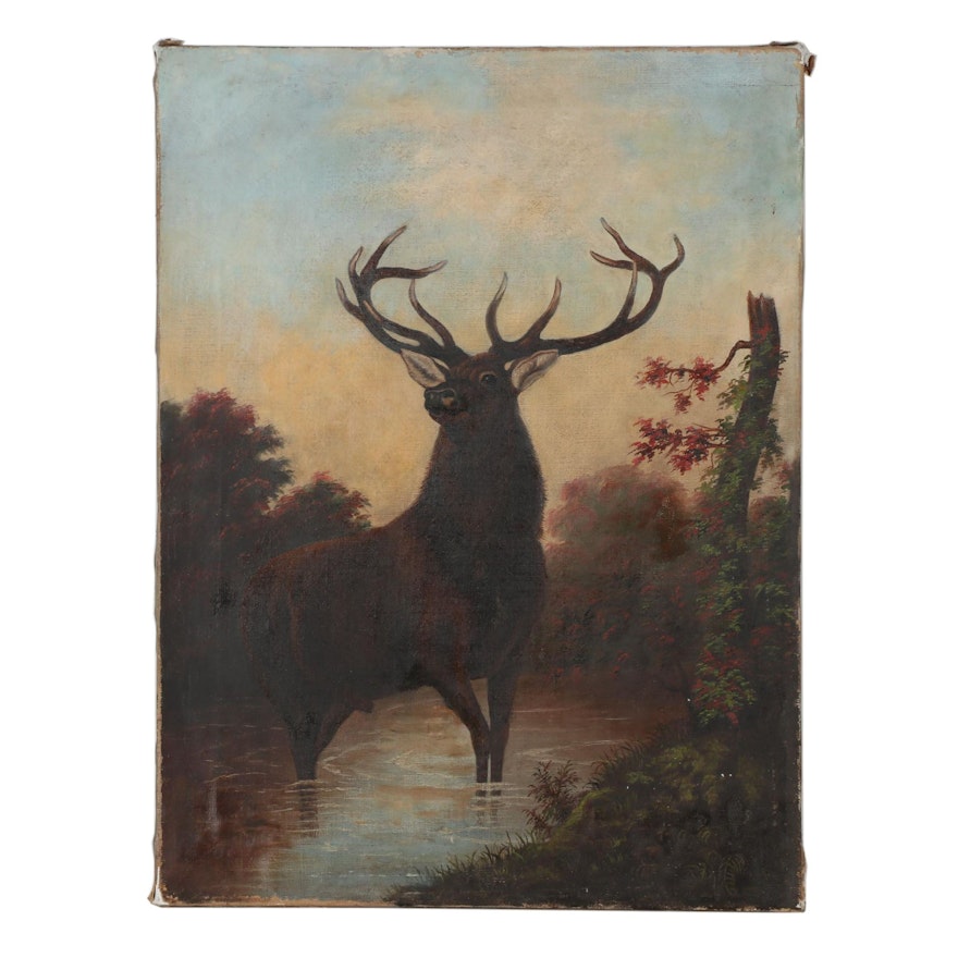Early 20th Century Oil Painting after Edwin Landseer "The Monarch of the Glen"