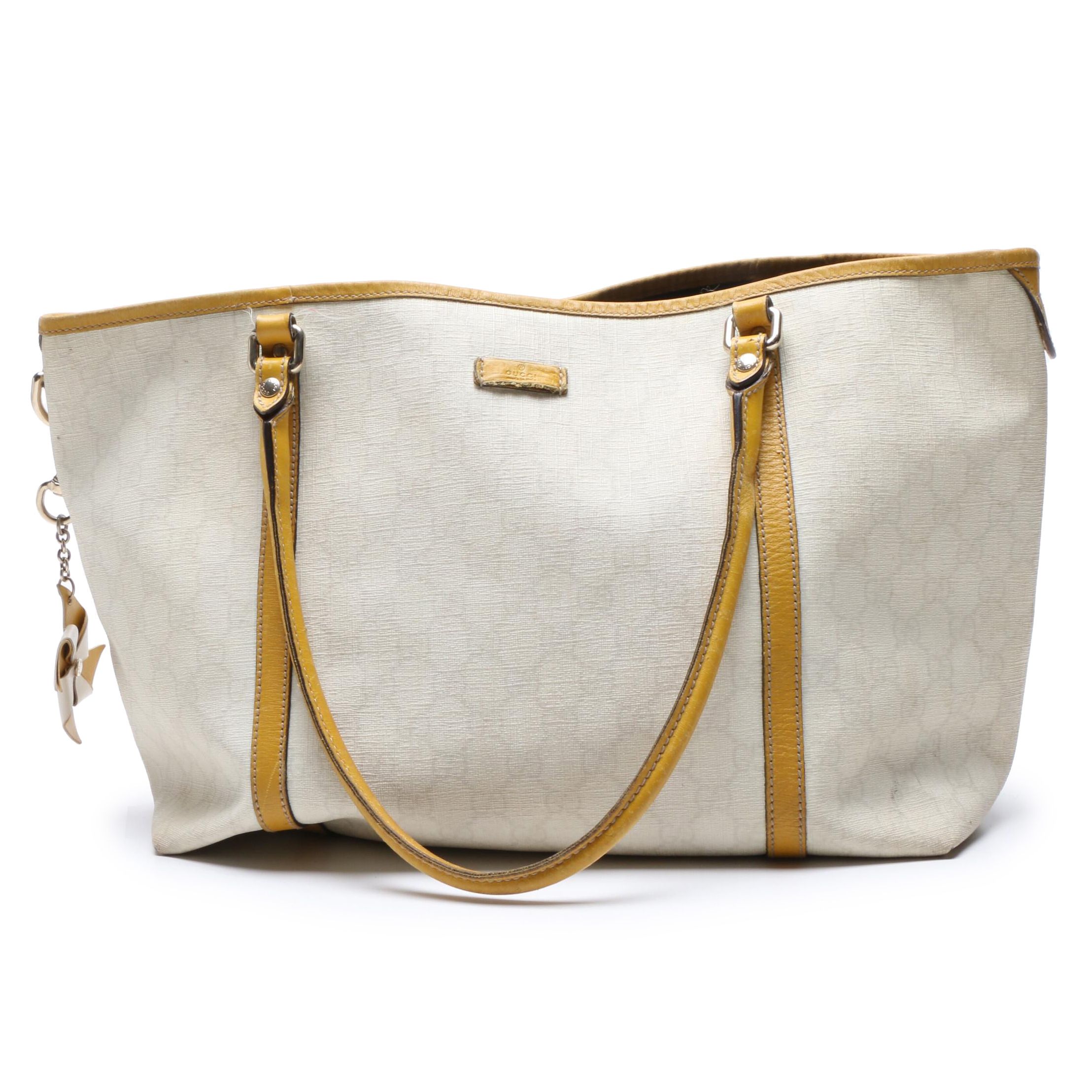 Gucci Beige GG Supreme Coated Canvas and Leather Tote Bag