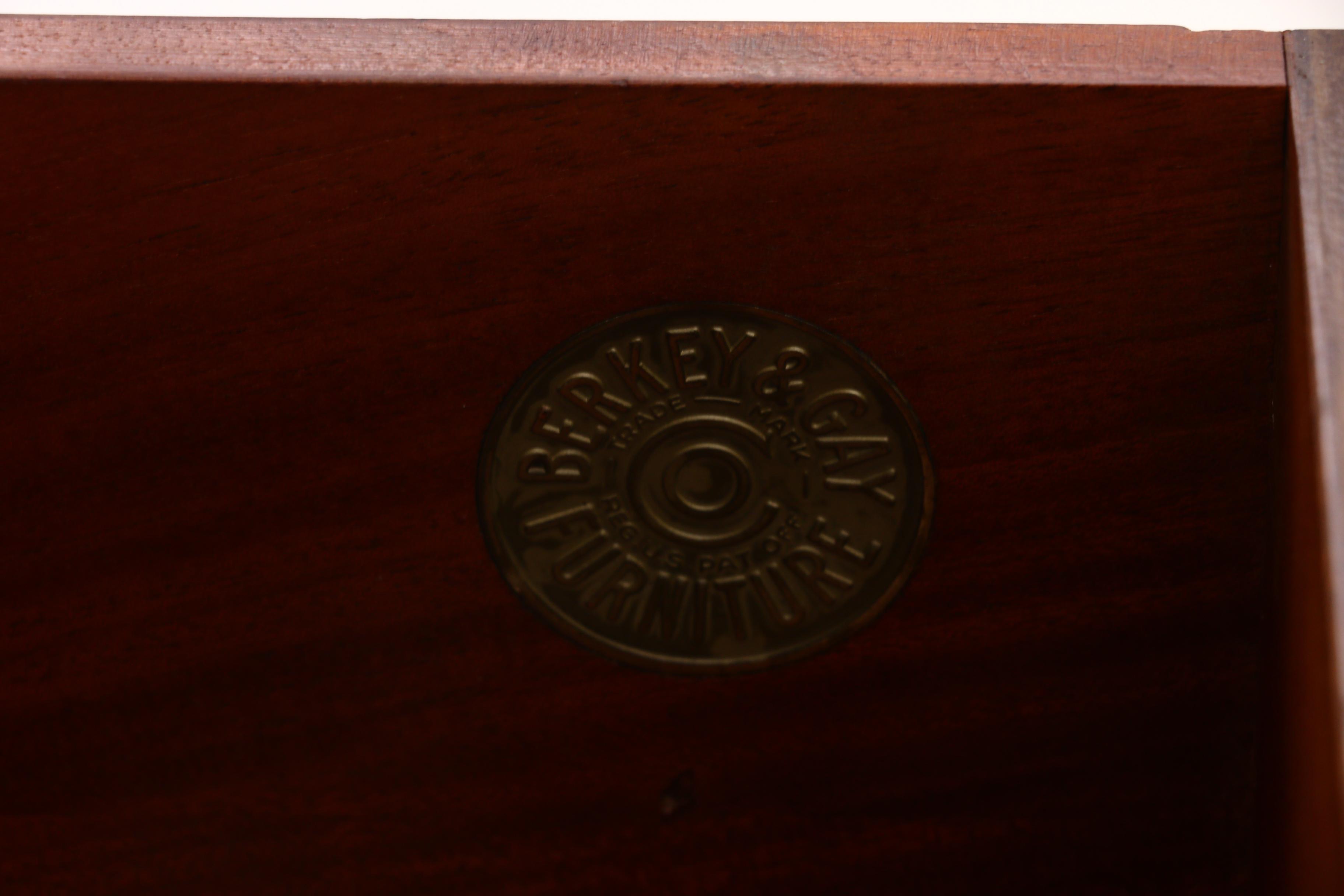 George II Style Walnut Burl with Chinoiserie by Berkey & Gay, Circa 1920-1930s