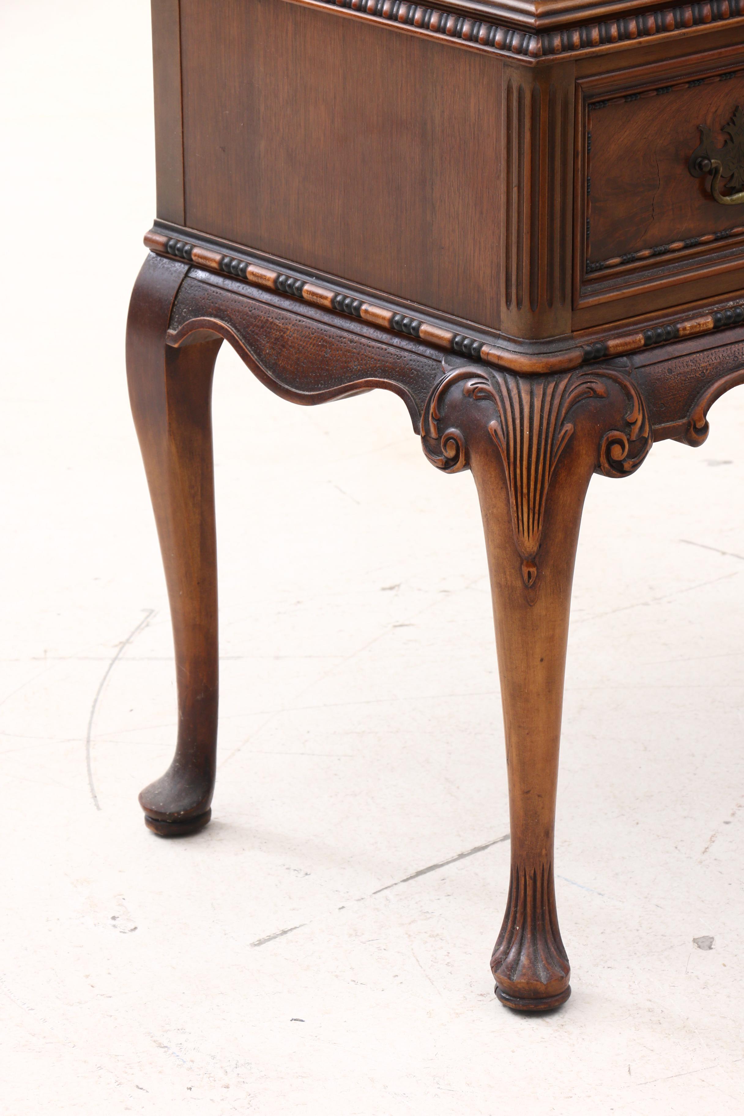 George II Style Walnut Burl with Chinoiserie by Berkey & Gay, Circa 1920-1930s