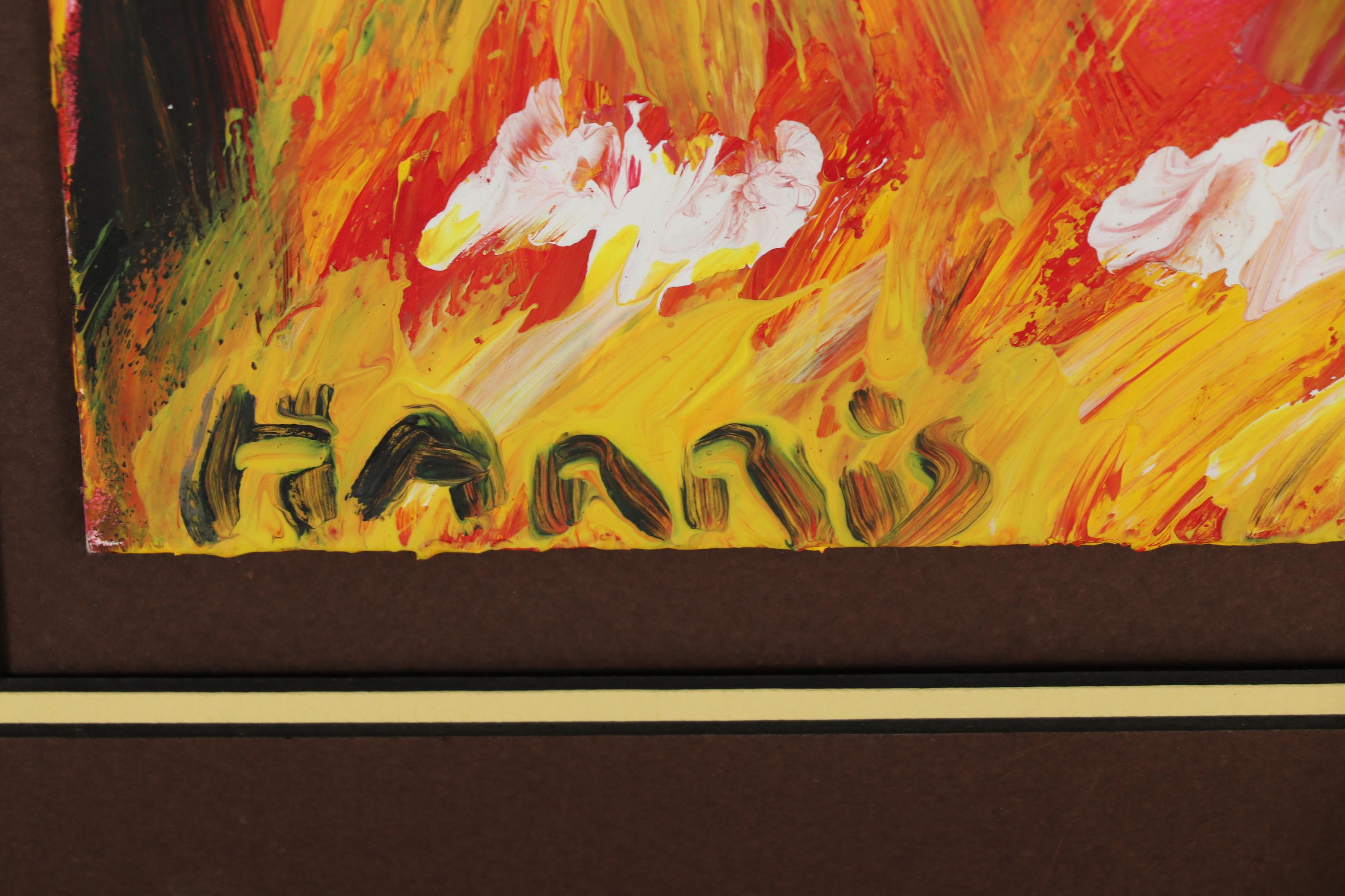 Alyne Harris Acrylic Folk Painting of Abstract Landscape