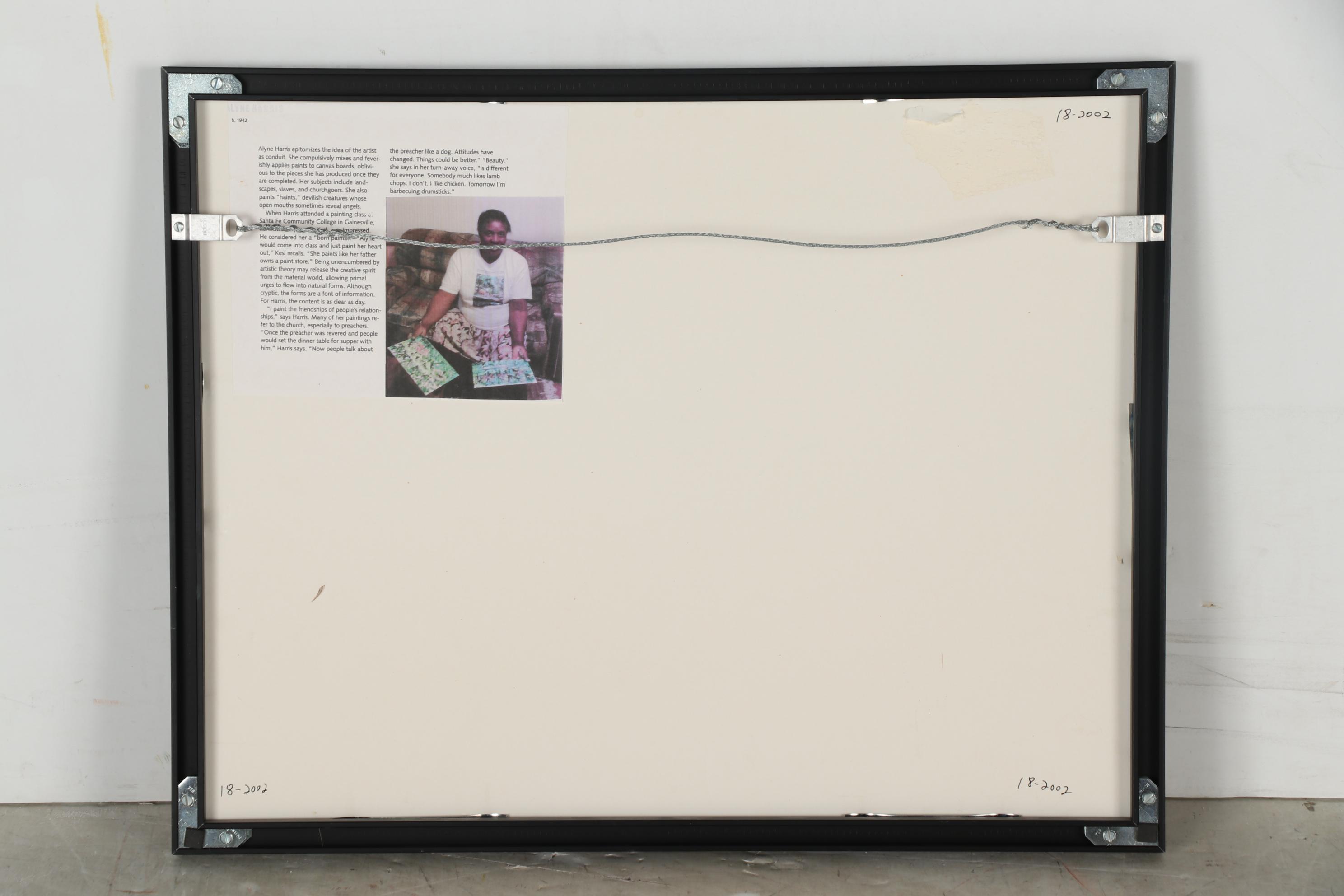 Alyne Harris Acrylic Folk Painting of Abstract Landscape