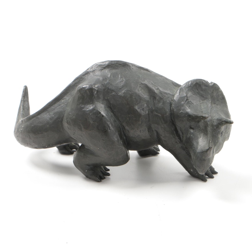 Triceratops Brass Sculpture