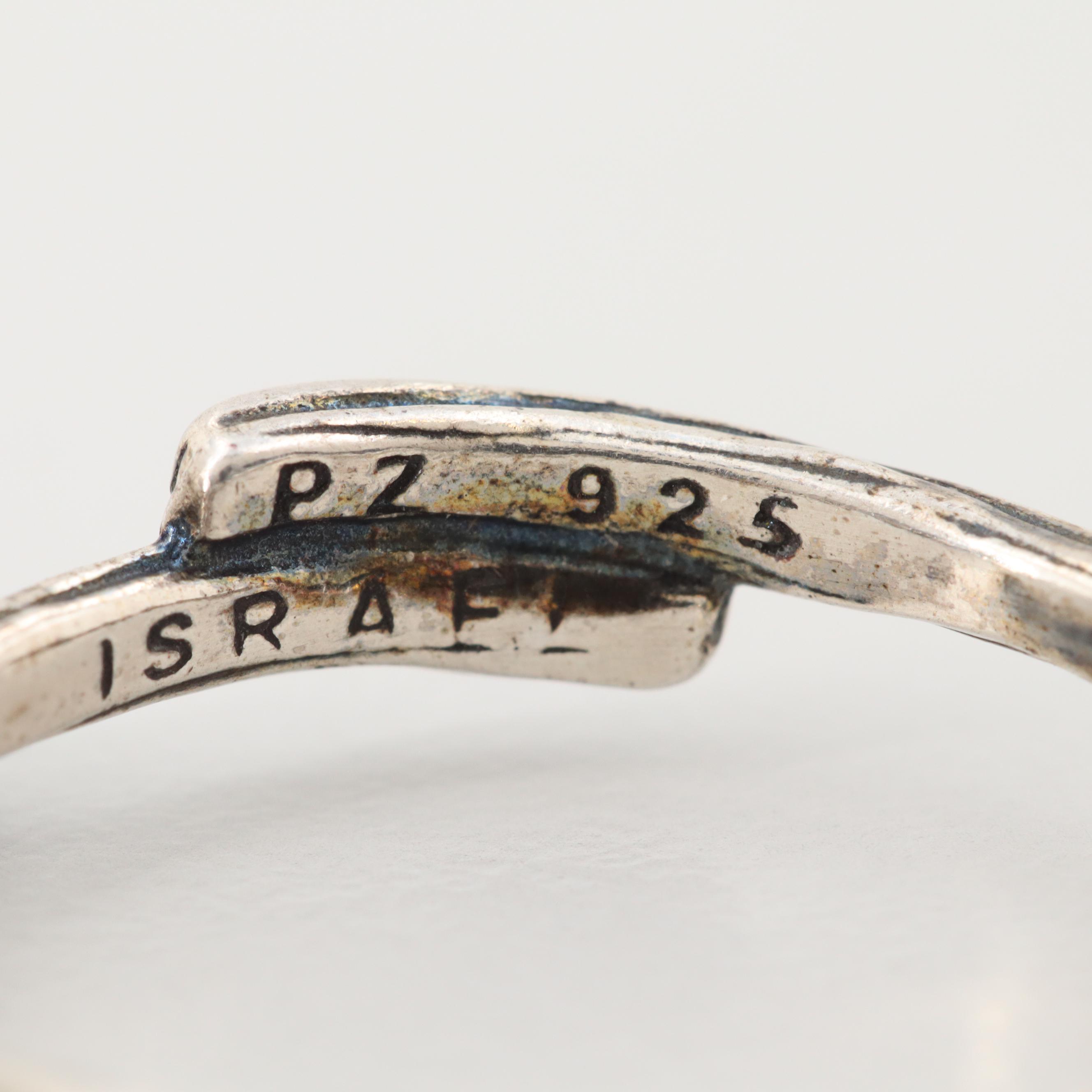 Or Paz Sterling Silver Plant Motif Ring