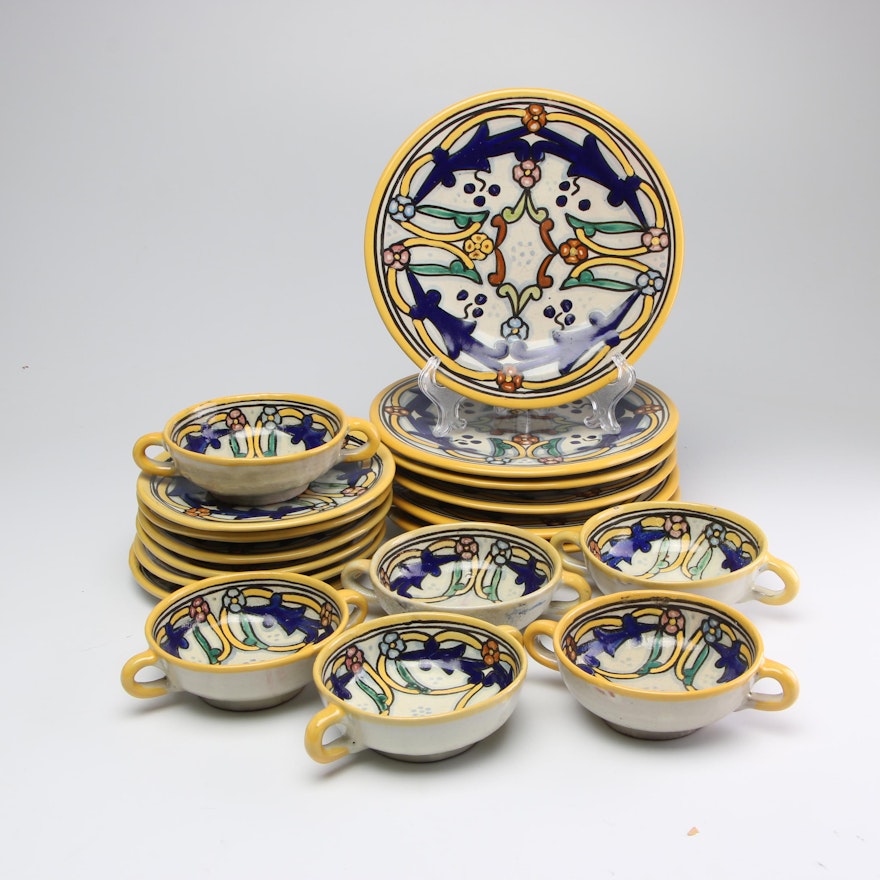 Mexican Talavera Earthenware Dinnerware, Mid to Late 20th Century