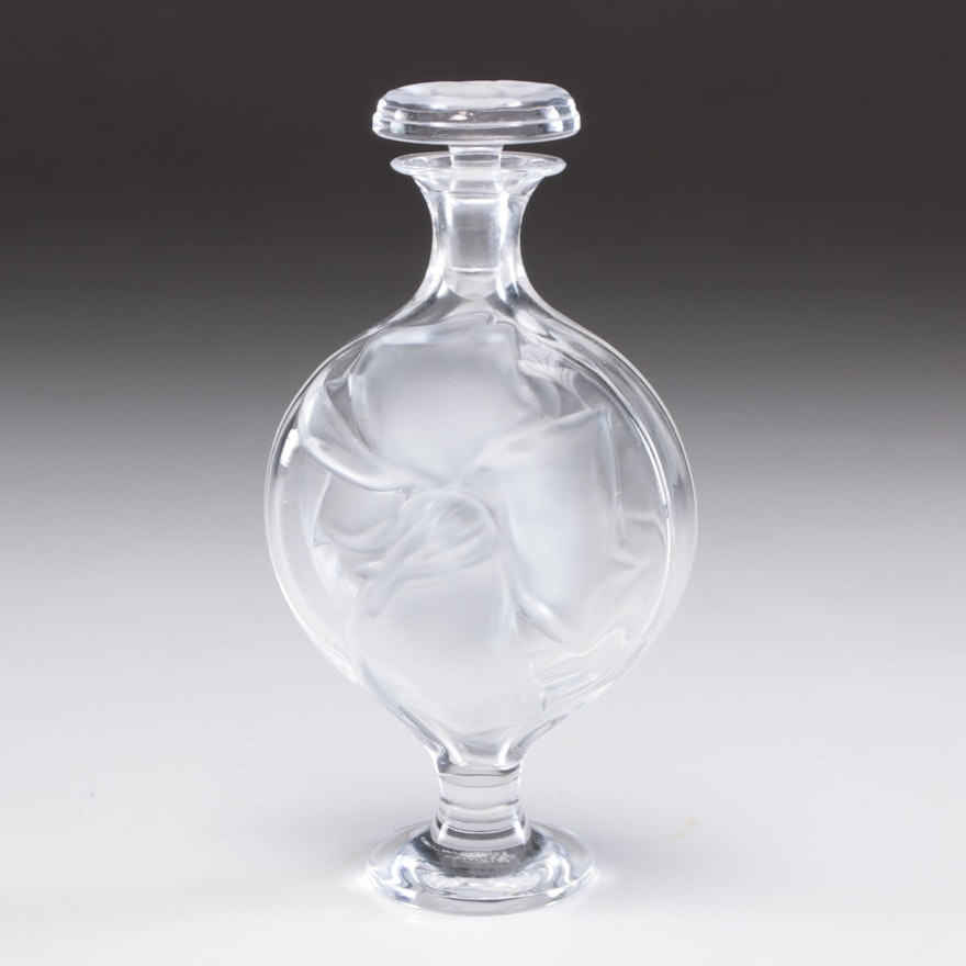 Lalique France Crystal Art Glass "Moulin Rouge" Perfume Bottle