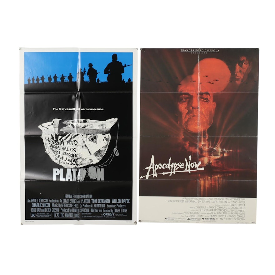 1979-1986 Offset Lithograph Movie Posters for "Apocalypse Now" and "Platoon"