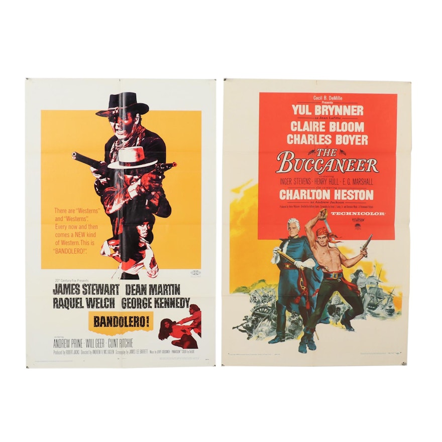 1958-1968 Movies Posters for "The Buccaneer" and "Bandolero!"