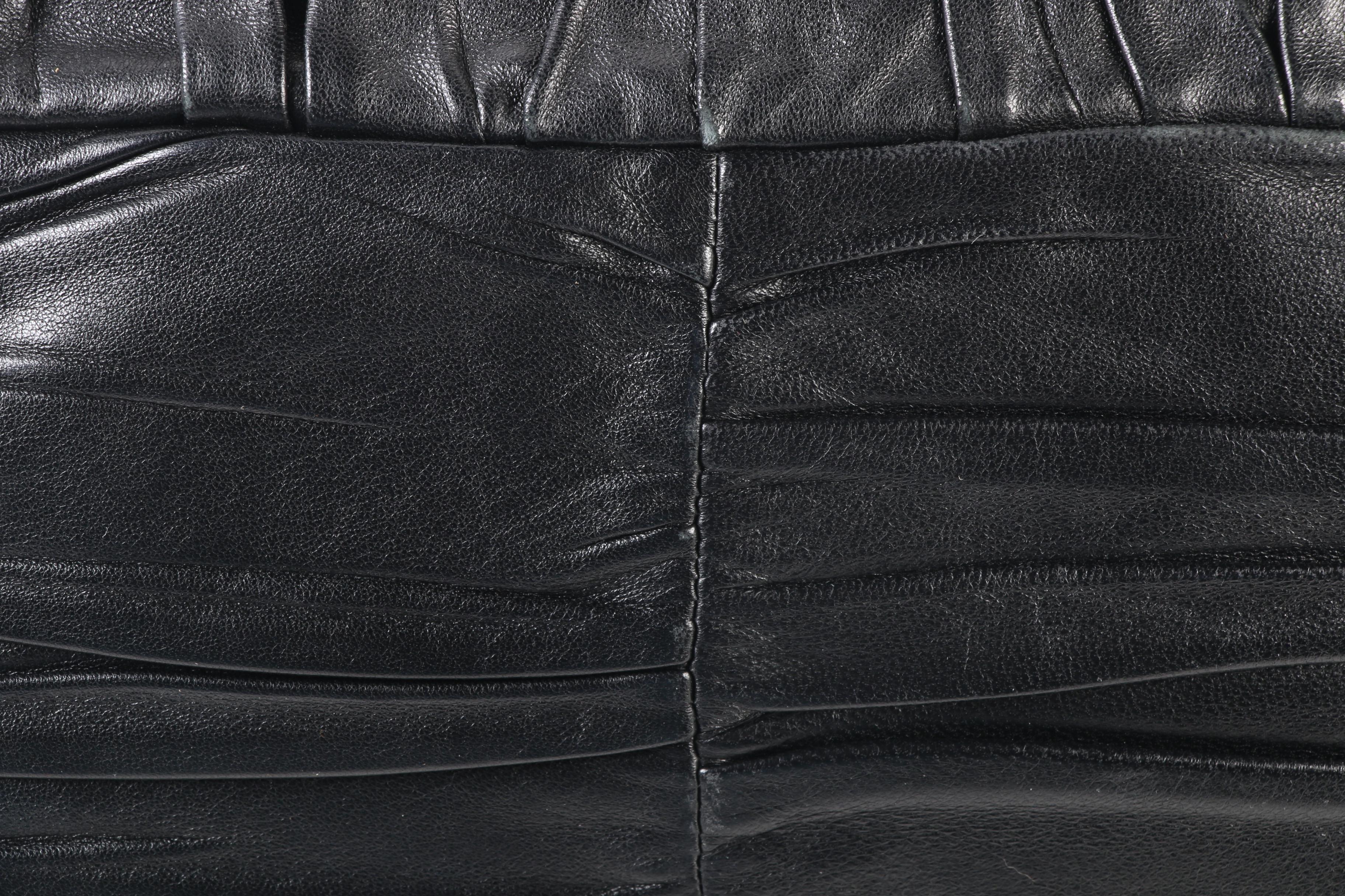 Prada Gaufre Ruched Black Nappa Leather Convertible Tote