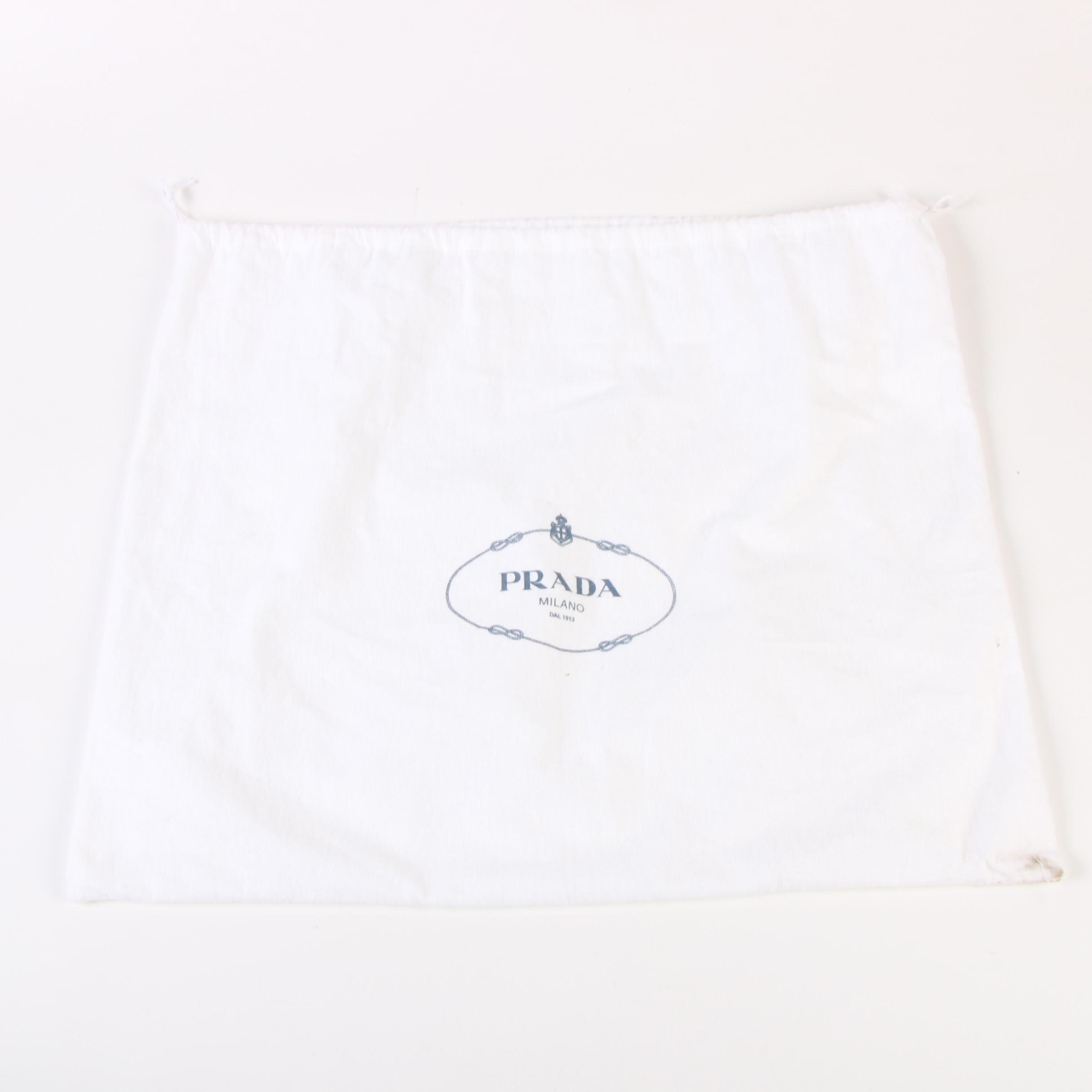 Prada Gaufre Ruched Black Nappa Leather Convertible Tote