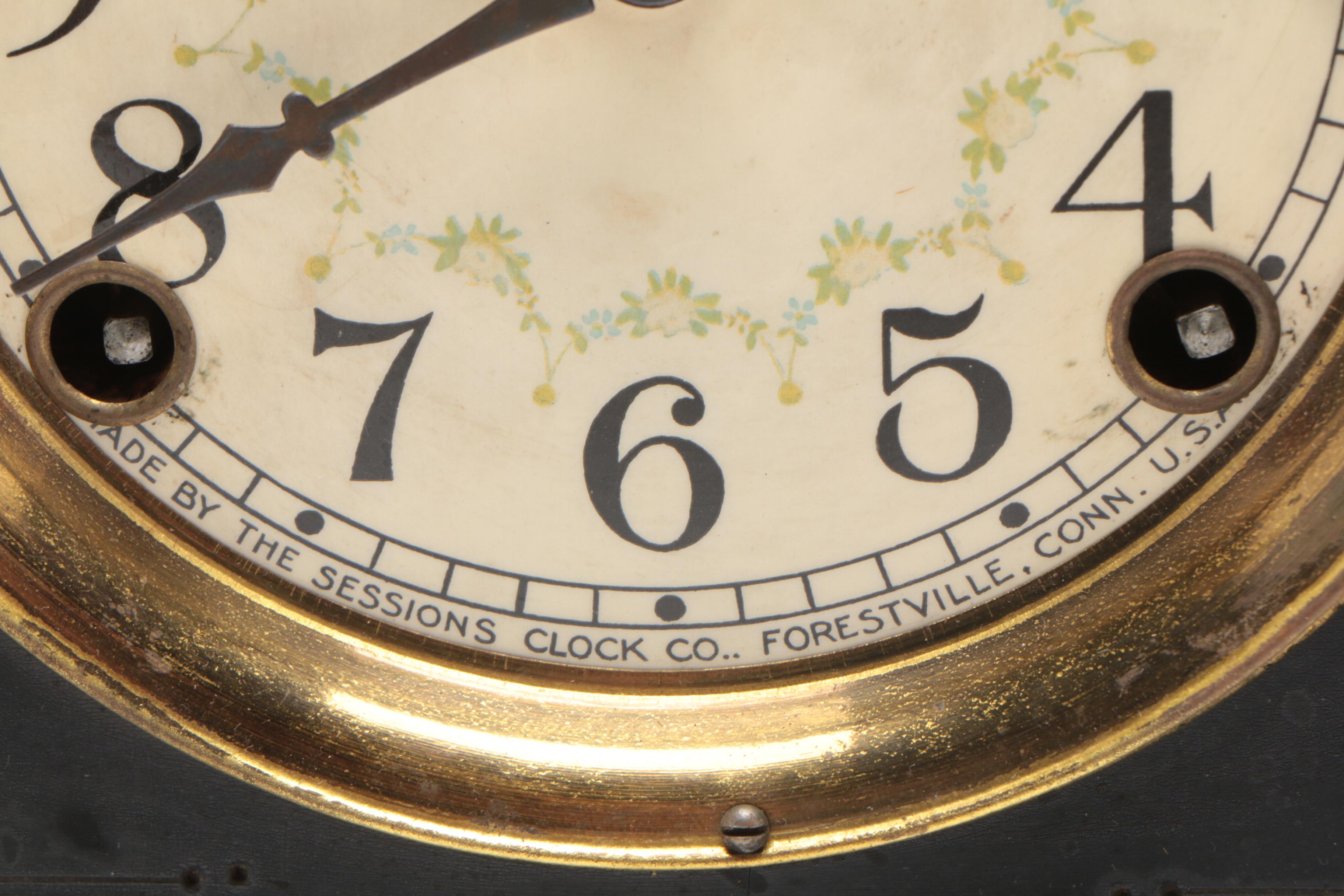 Sessions Clock Co. Eight Day Half Hour Strike Cathedral Gong Mantel Clock