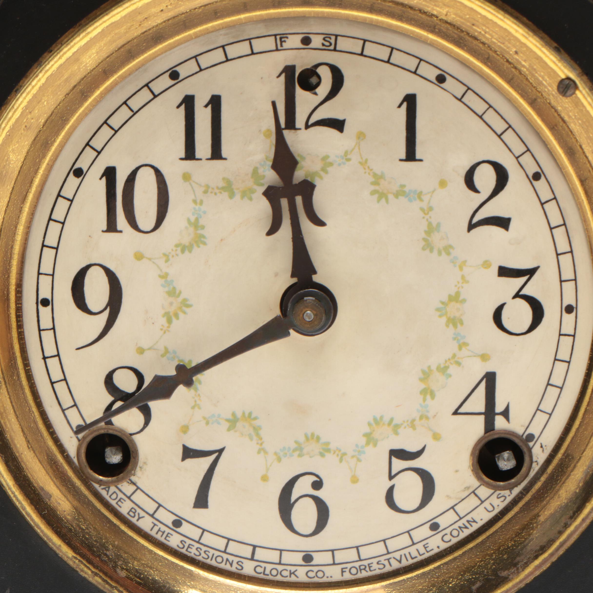 Sessions Clock Co. Eight Day Half Hour Strike Cathedral Gong Mantel Clock