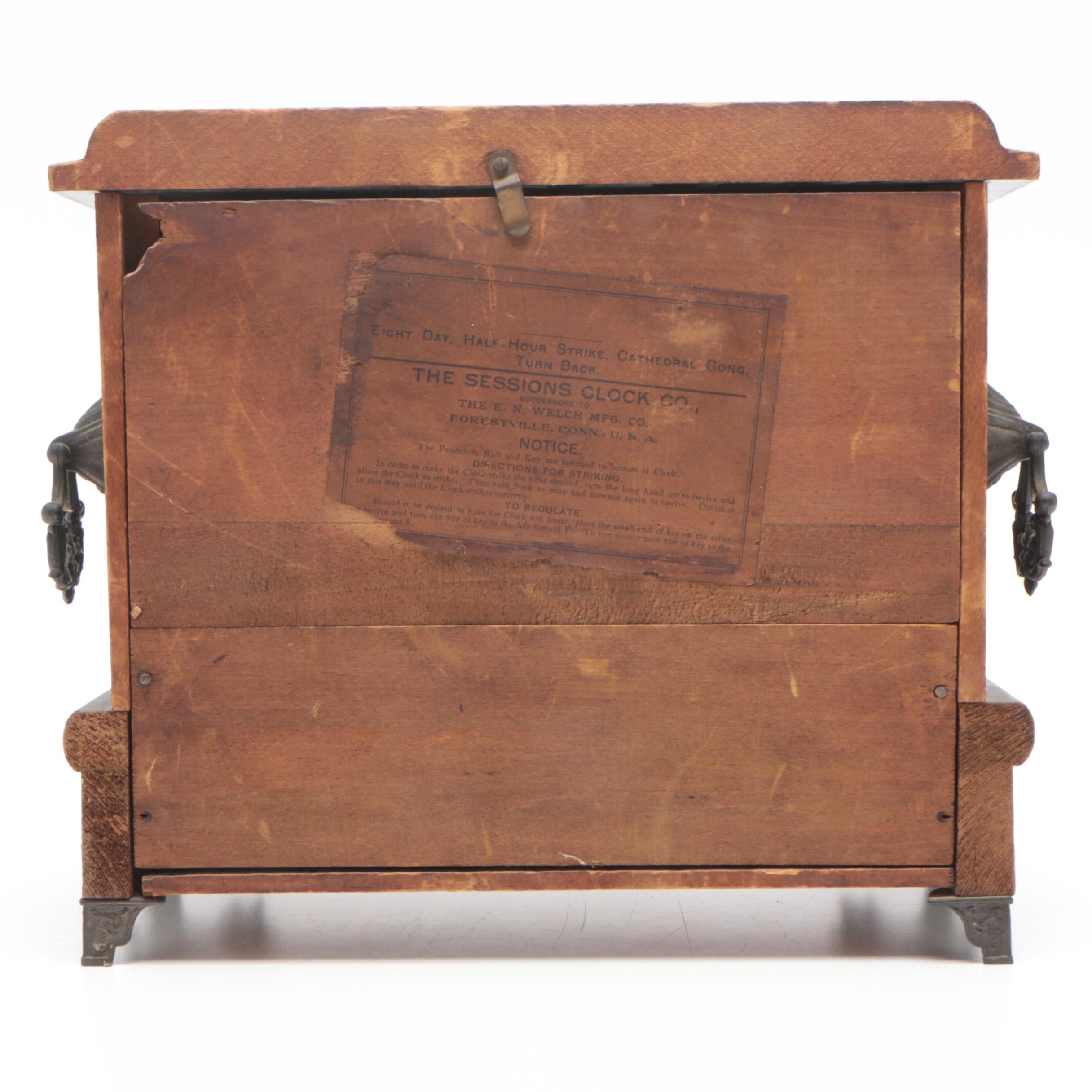 Sessions Clock Co. Eight Day Half Hour Strike Cathedral Gong Mantel Clock