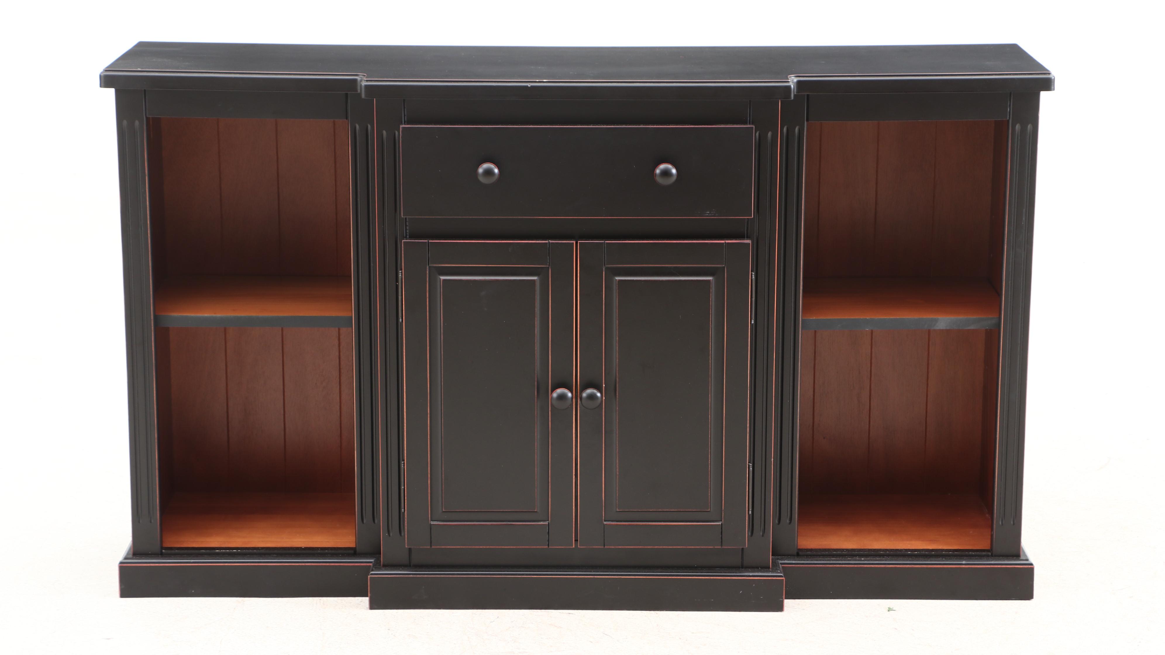 Contemporary Pier 1 Black Lacquer Wood Cabinet