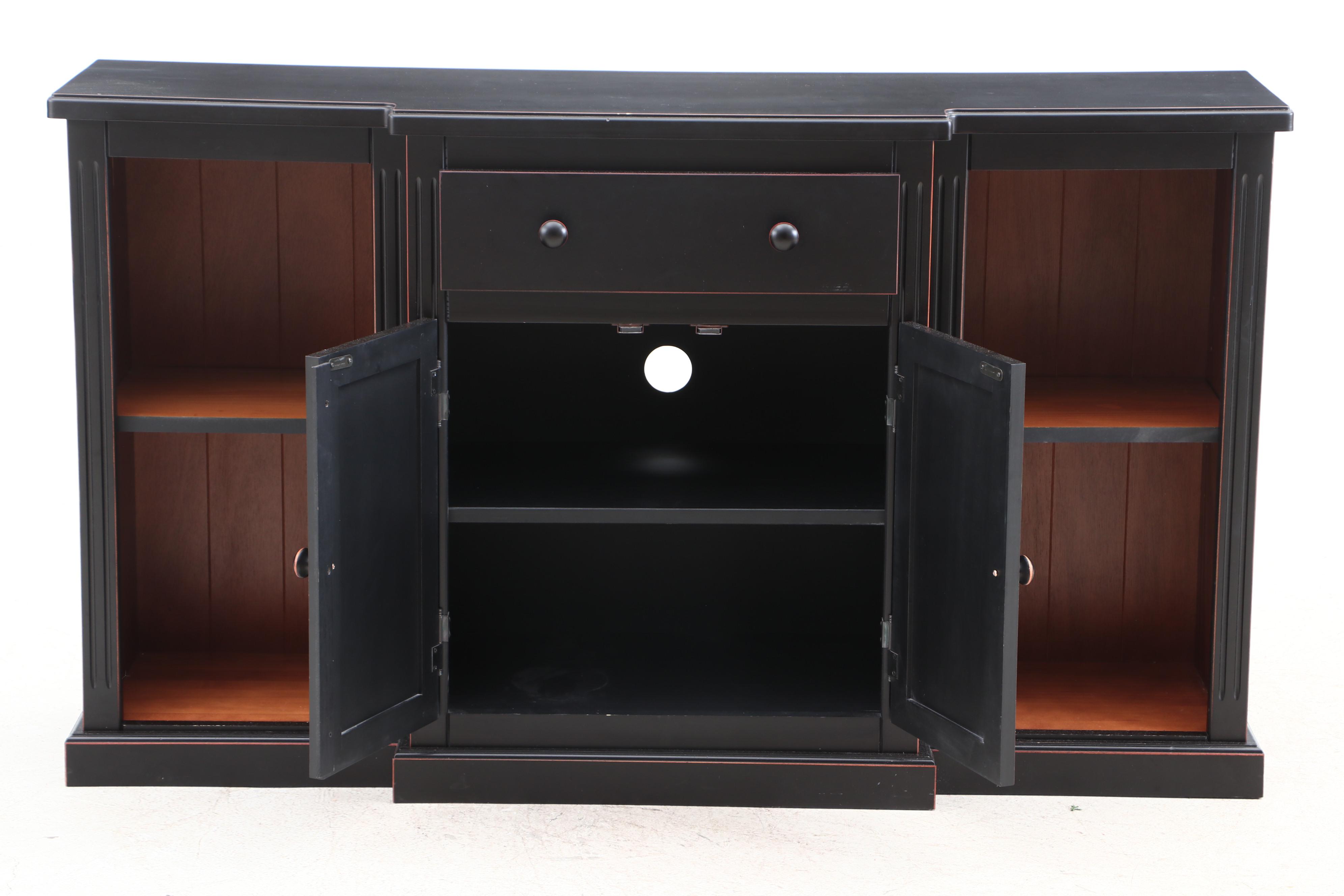 Contemporary Pier 1 Black Lacquer Wood Cabinet