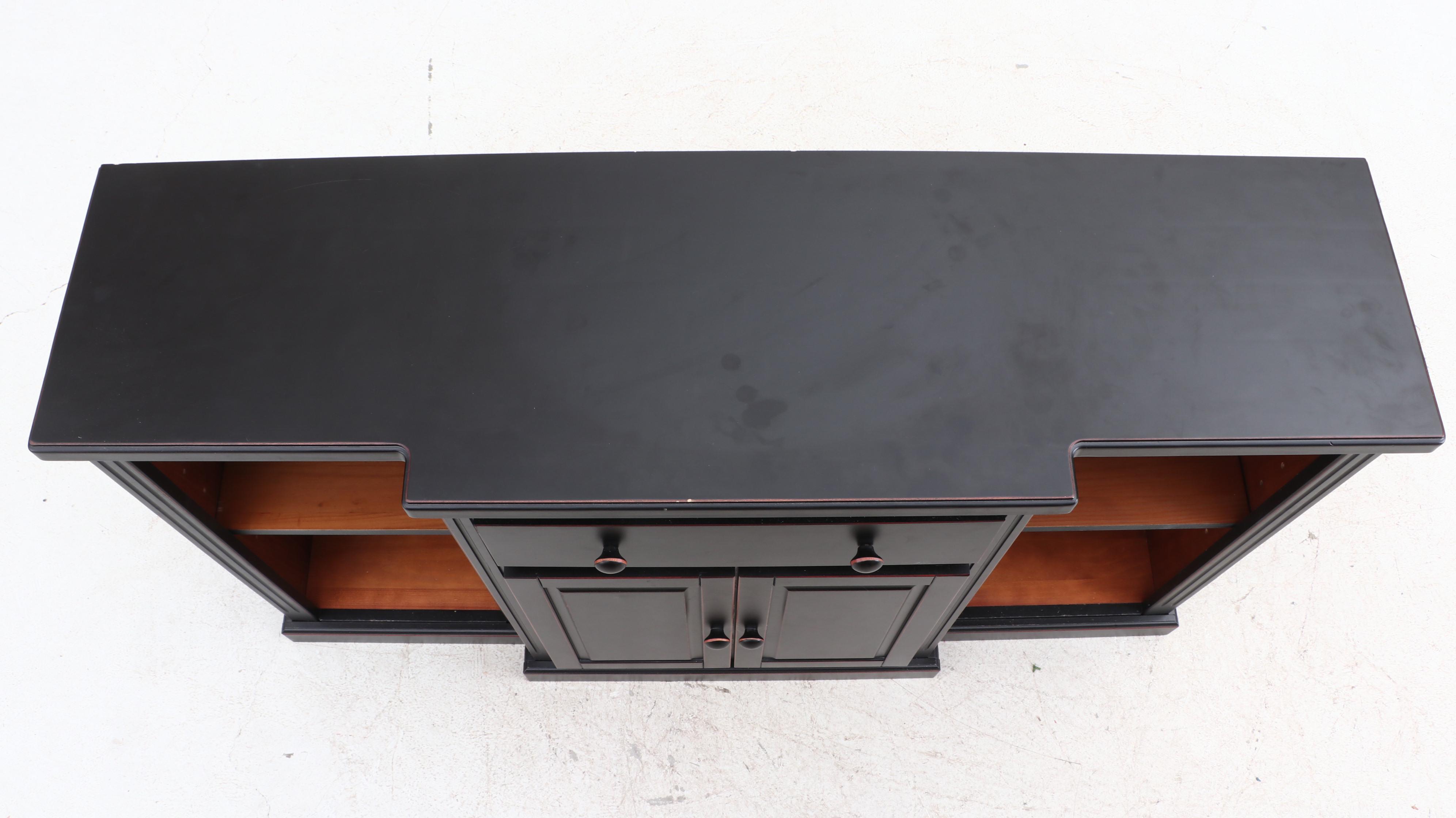 Contemporary Pier 1 Black Lacquer Wood Cabinet