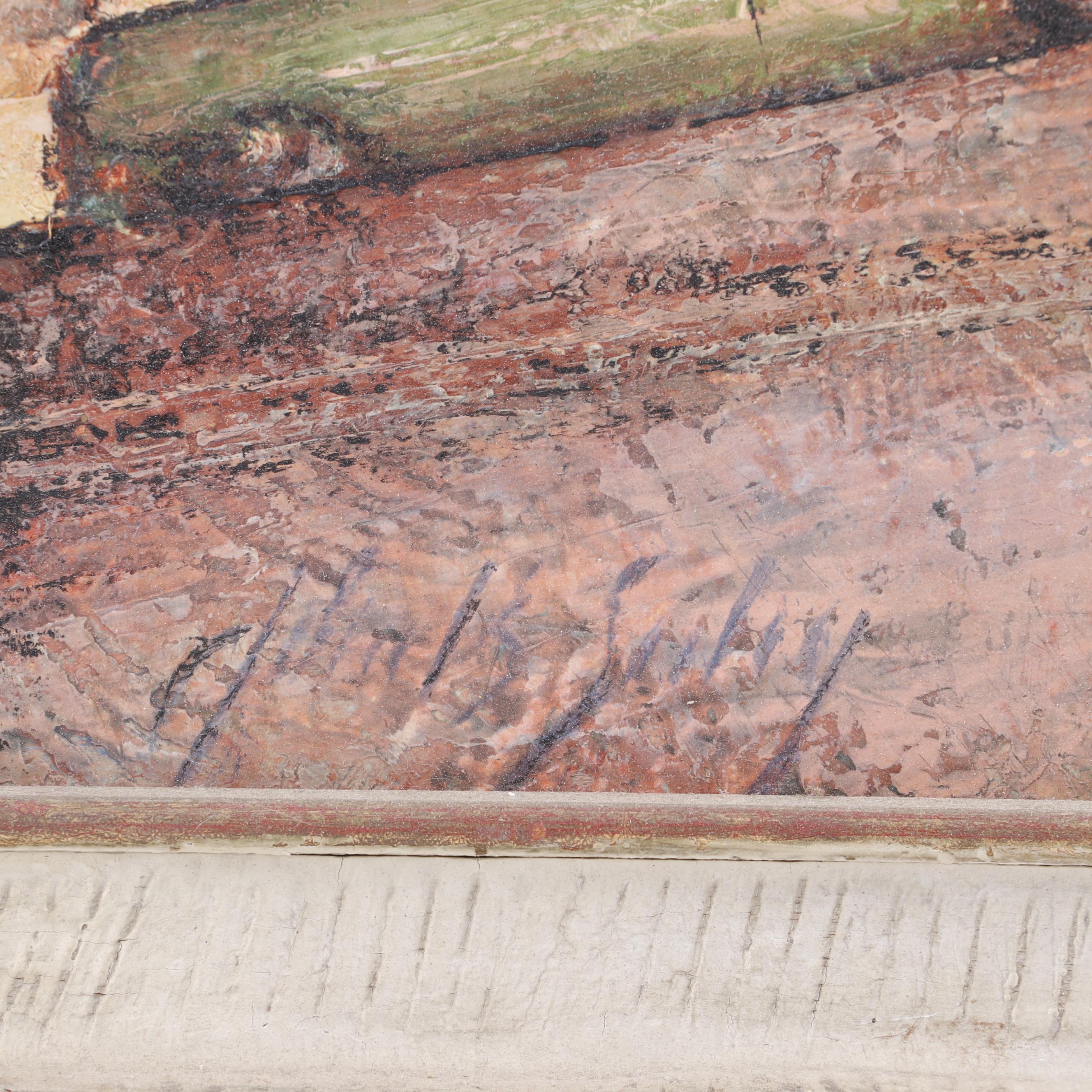 John B. Sisley Oil Painting "Spring and Main Sunday Morning"