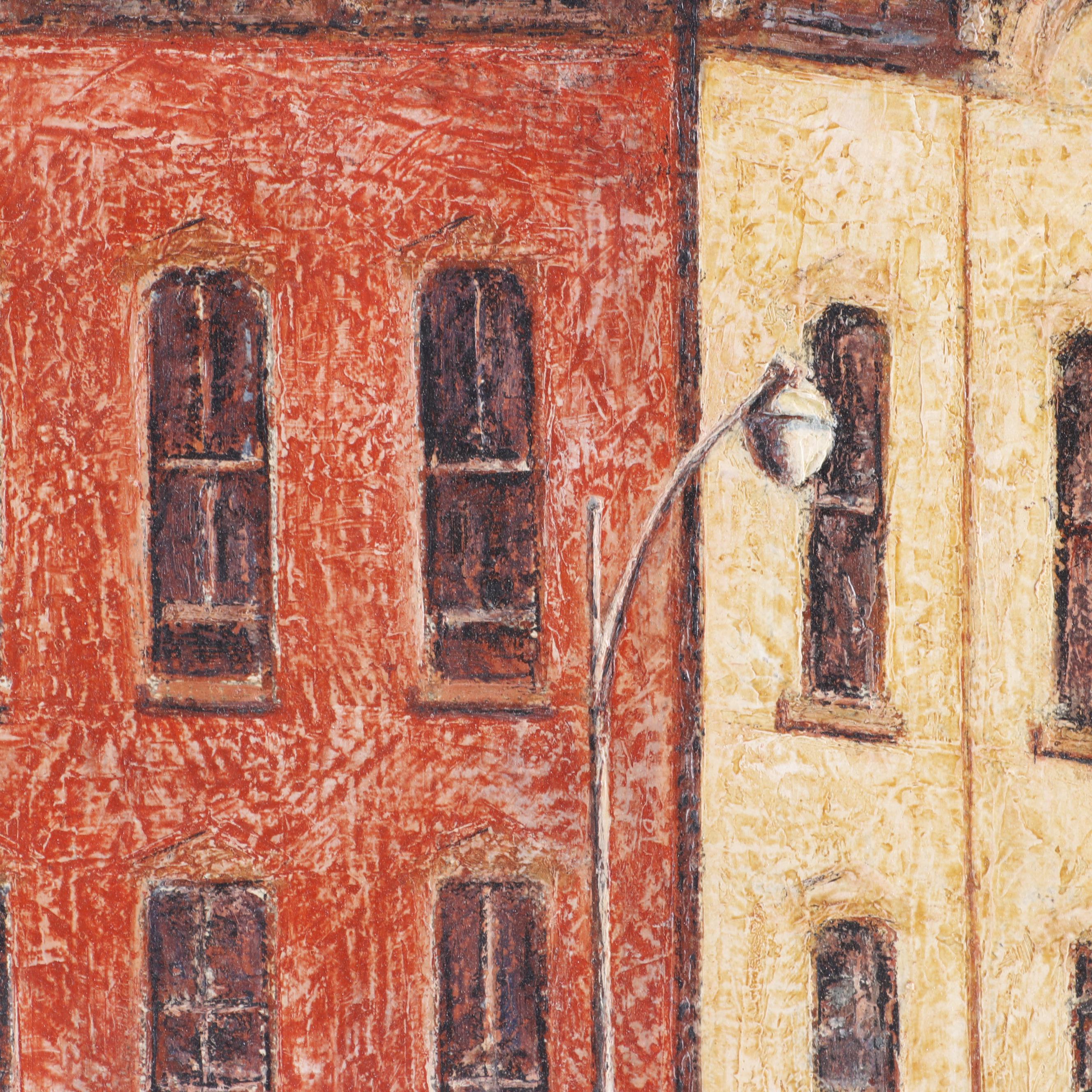 John B. Sisley Oil Painting "Spring and Main Sunday Morning"