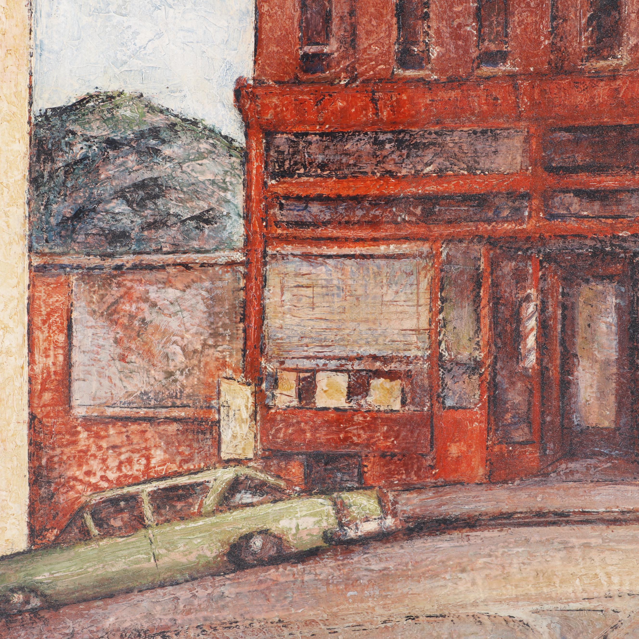 John B. Sisley Oil Painting "Spring and Main Sunday Morning"